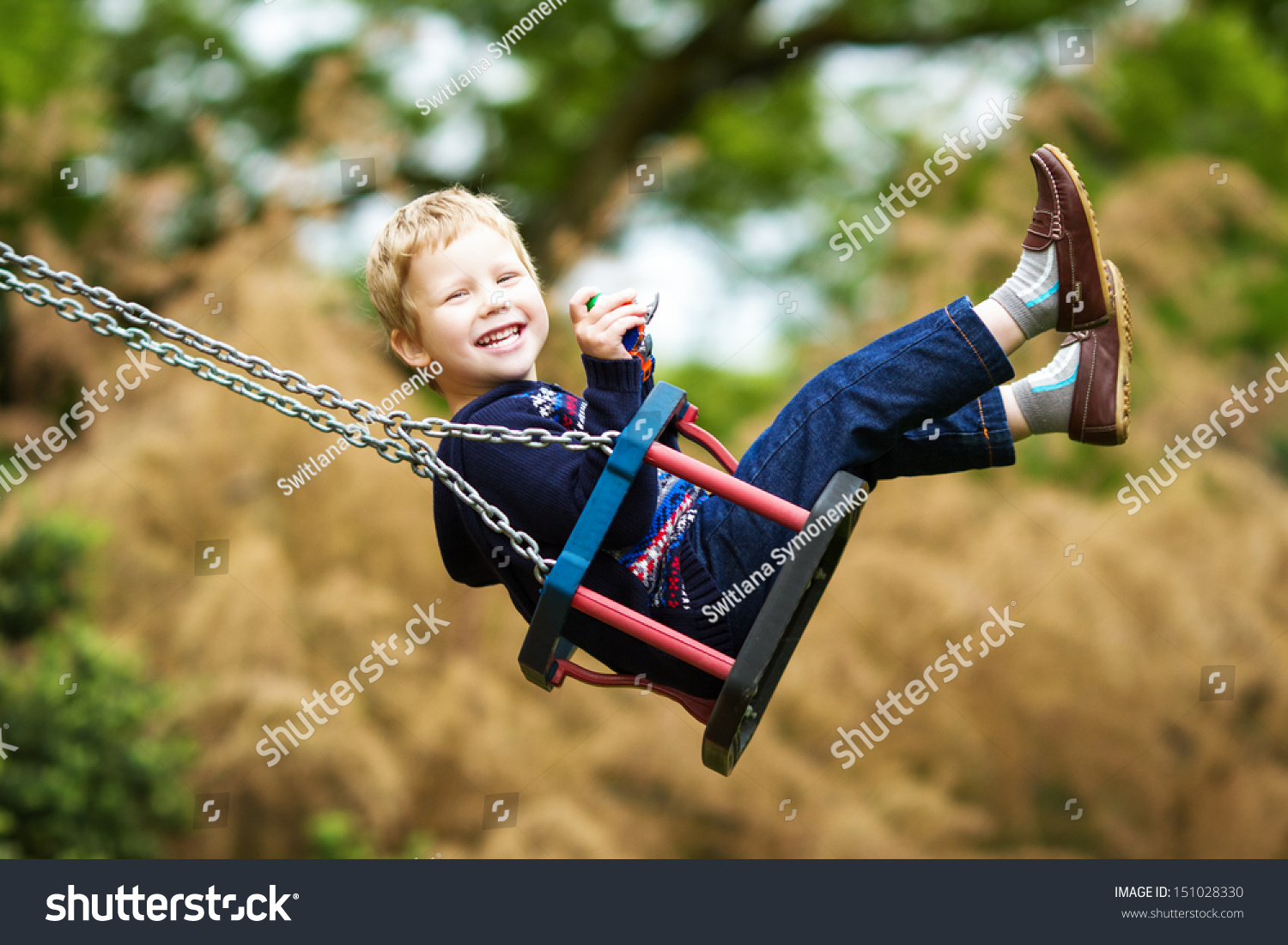 Little Child On Swing Stock Photo 151028330 : Shutterstock