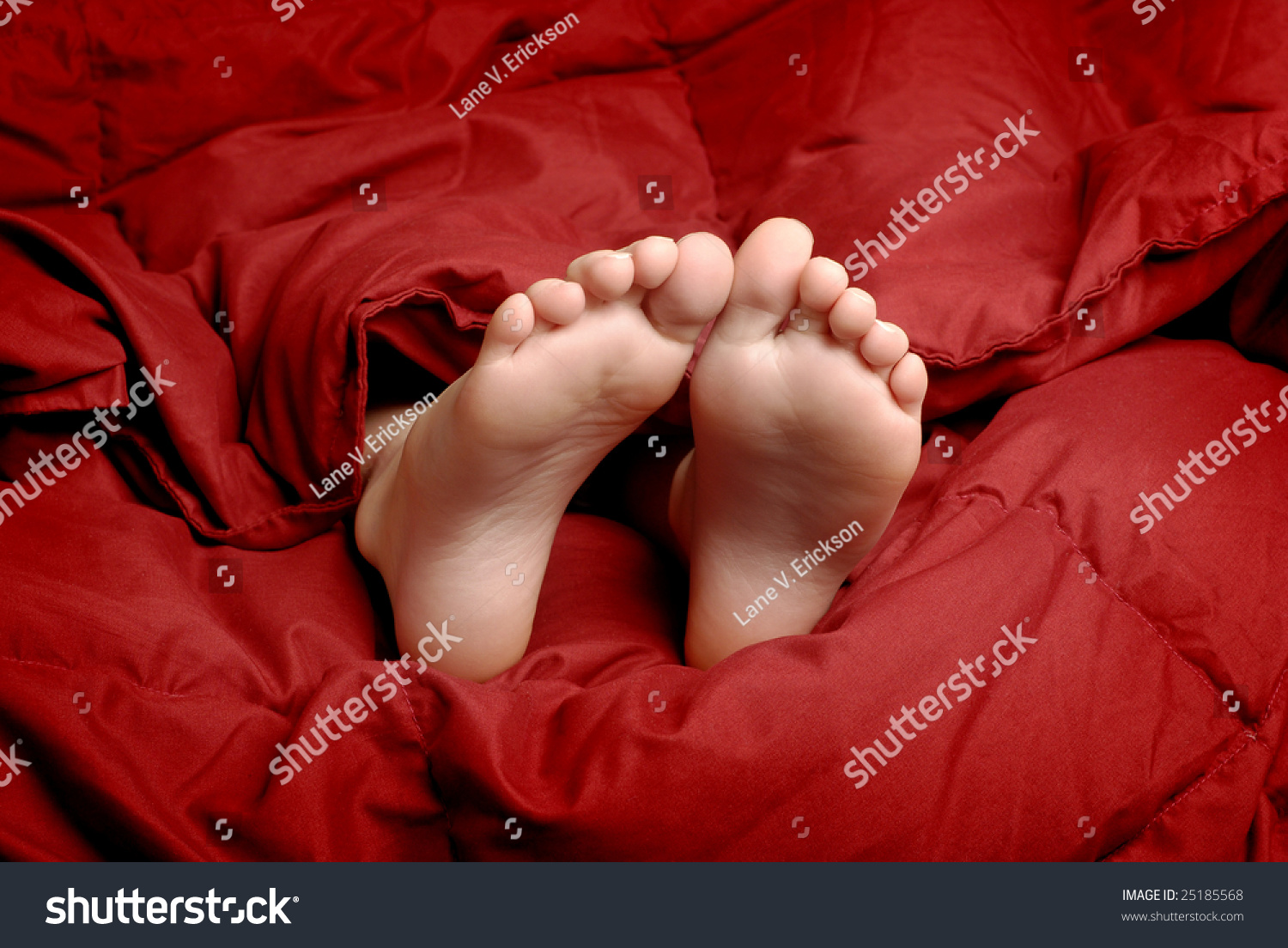 Little Girl Sleeping Feet Poking Out Stock Photo 25185568 Shutterstock