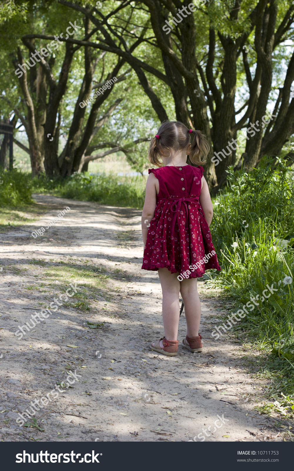 Girl Walking In Country Side Stock Image - Image of dress 