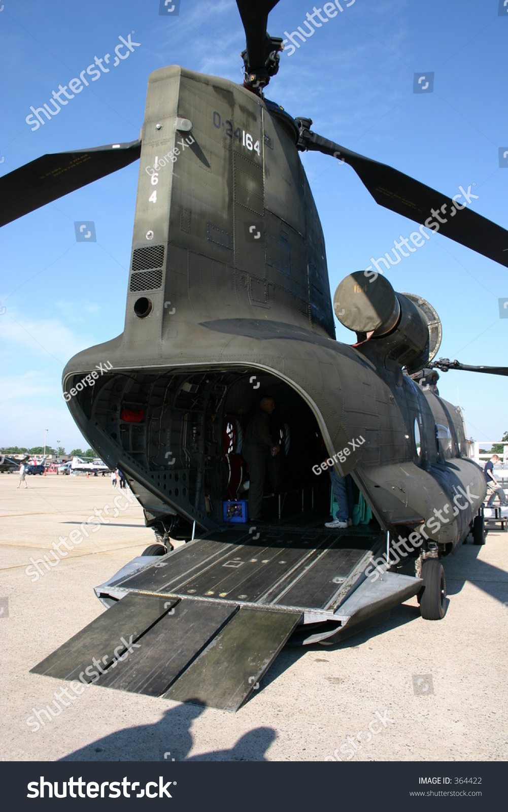 Loading Ramp Of Ch-47 Chinook Heavy Military Transport Helicopter Stock ...