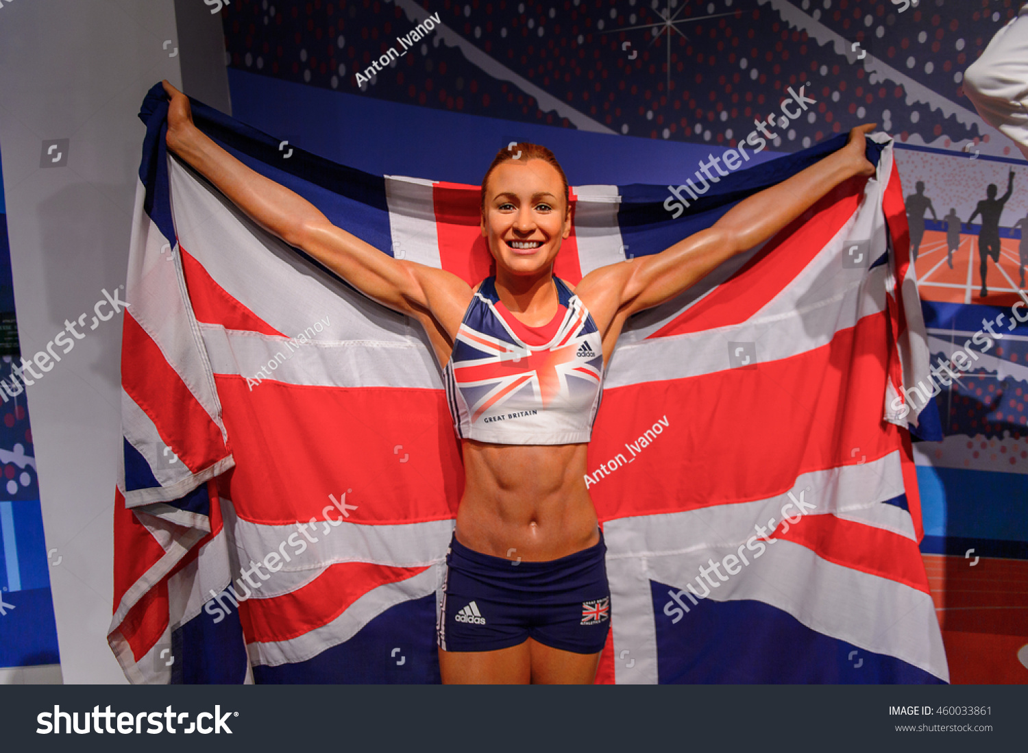 LONDON ENGLAND JULY 22 2016 Brisitsh athlet Jessica Ennis-Hill Madame Tussauds wax museum It is a major tourist attraction in London LONDON ENGLAND JULY 22 2016 Brisitsh athlet Jessica Ennis-Hill Madame Tussauds wax museum It is a major tourist attraction in London