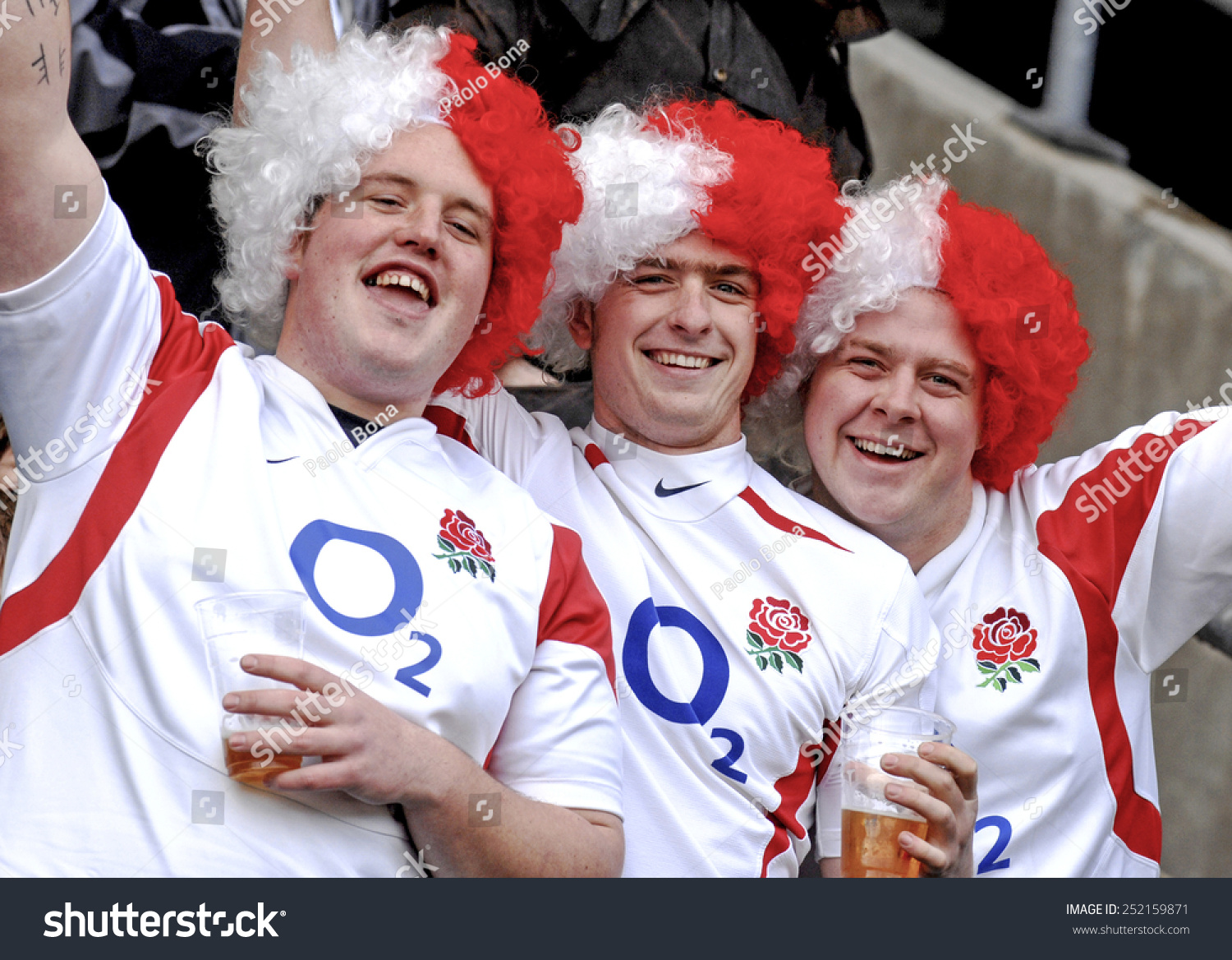 London, England-March 18,2007: English Rugby Fans Cheering During The ...