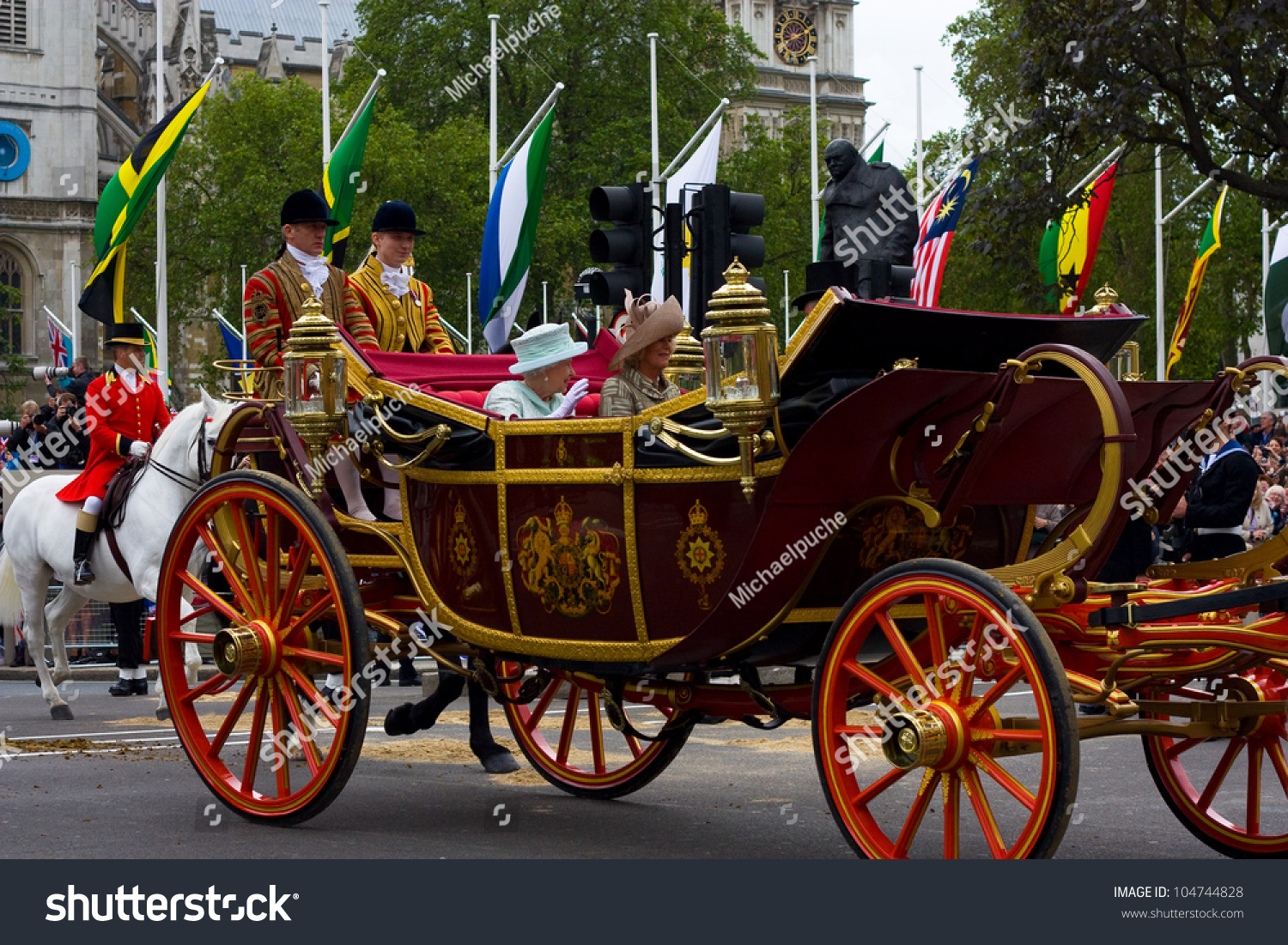 London June 5 The Queens Carriage Procession Makes Its Way To