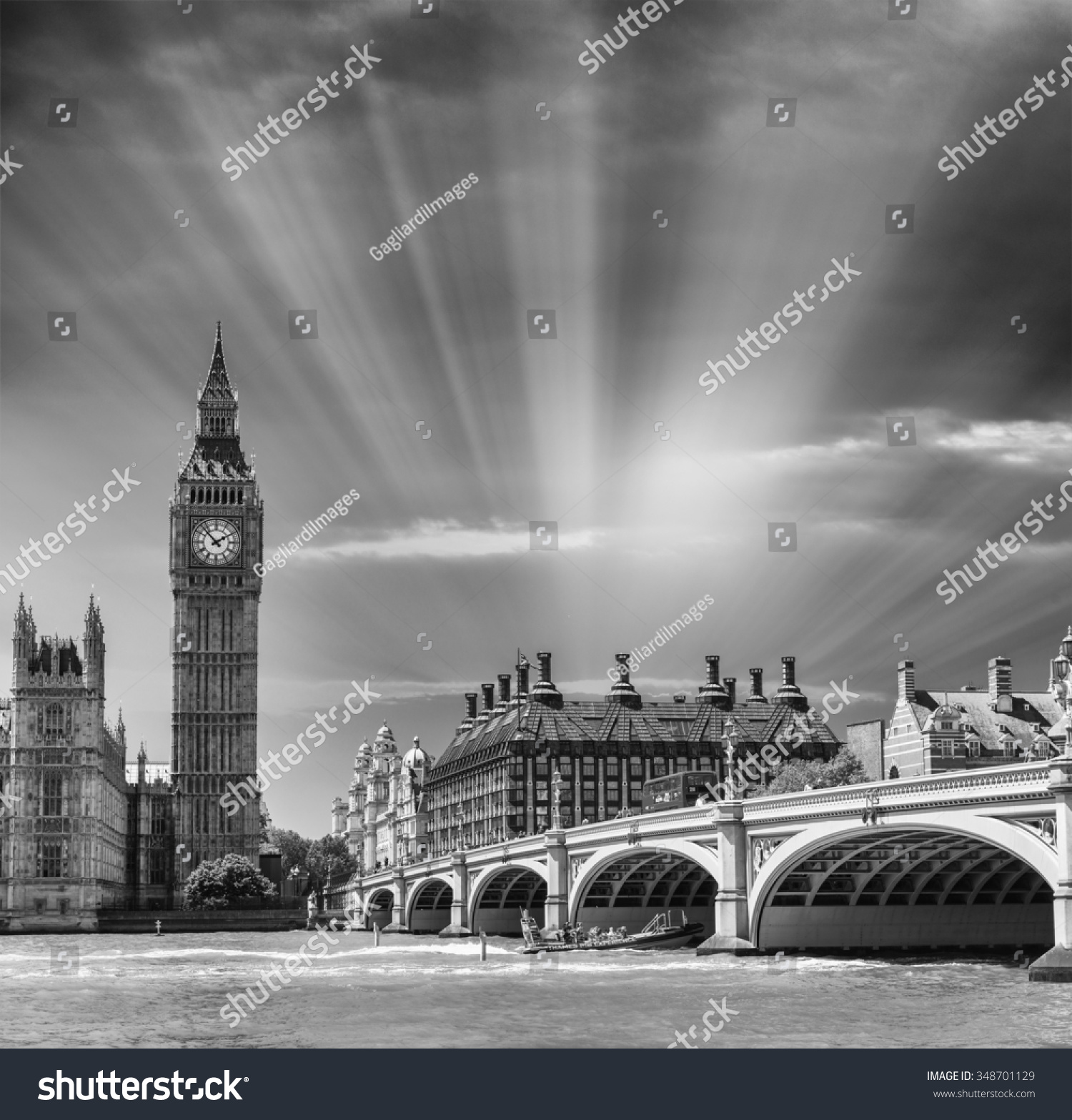 London landmarks in black and white London landmarks in black and white