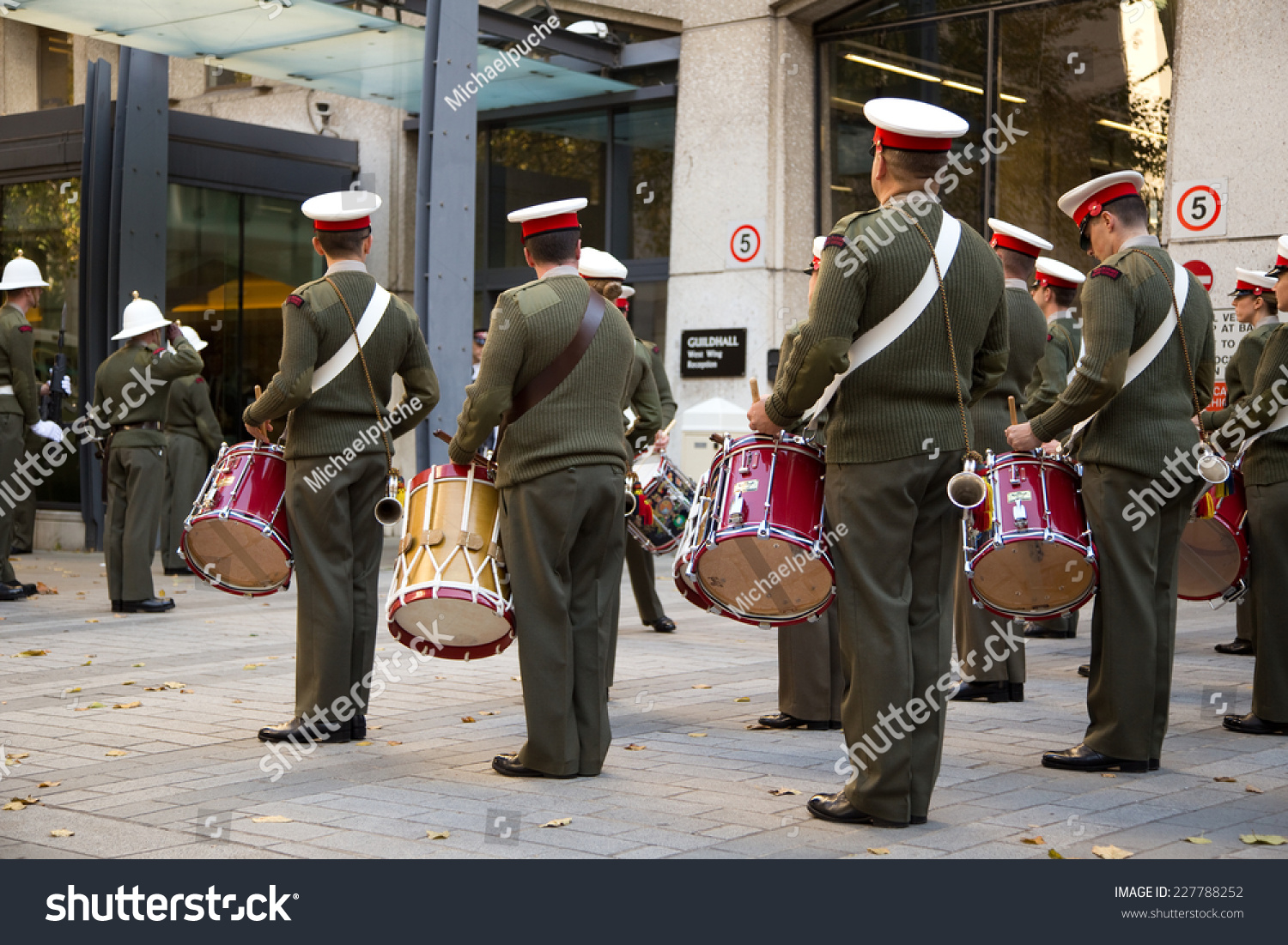 London October 28th The Royal Marines On Parade At The Guildhall On October The 28th 2014 In