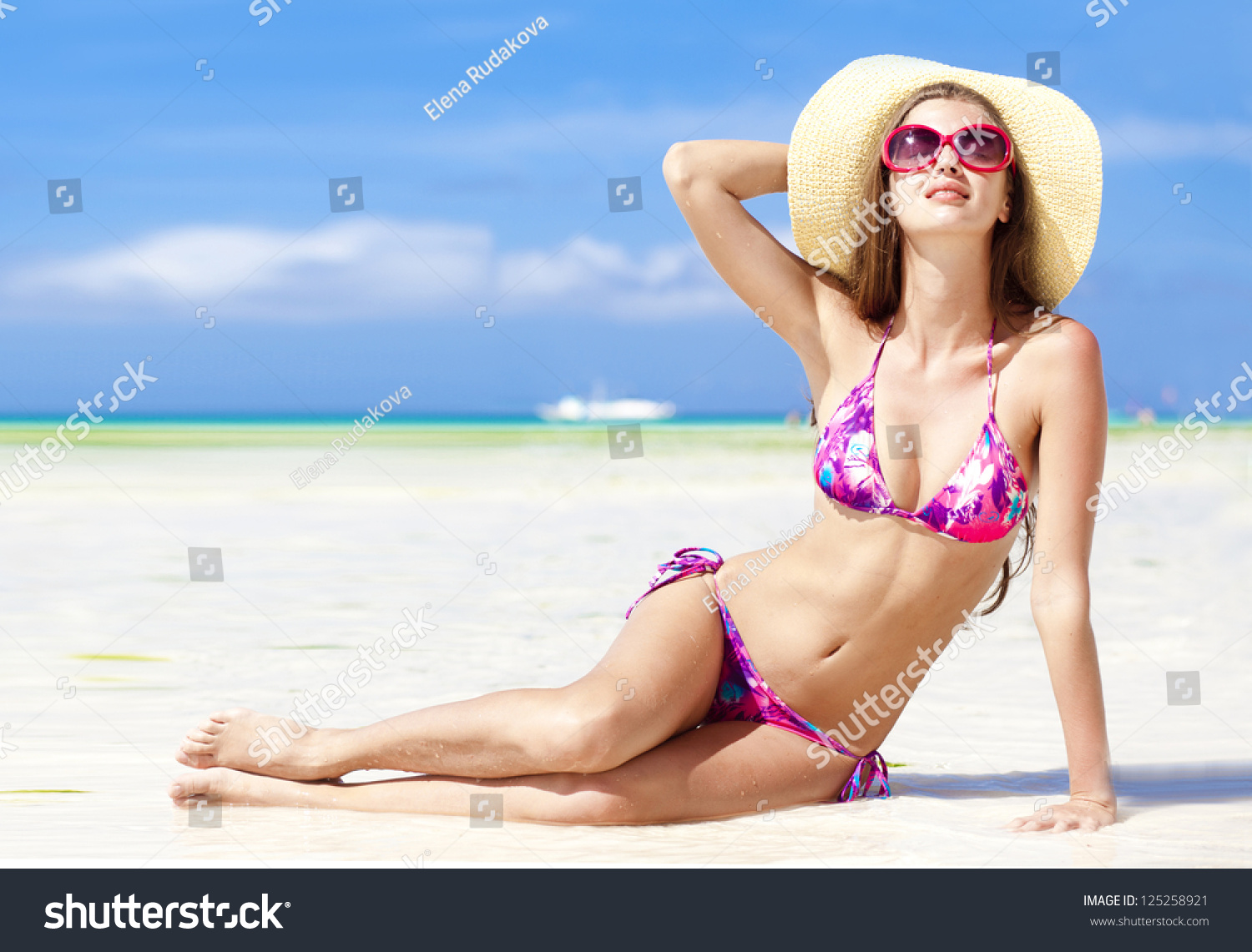 Long Haired Girl Bikini On Tropical Stock Photo Shutterstock