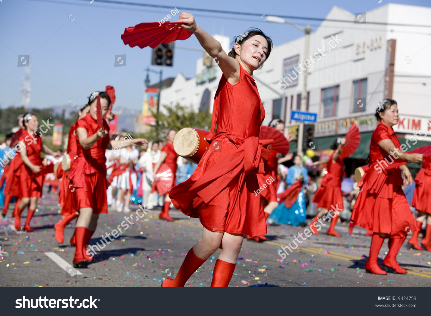 Los Angeles Chinatown, Feb 9th, 2008: Parade Participants In The