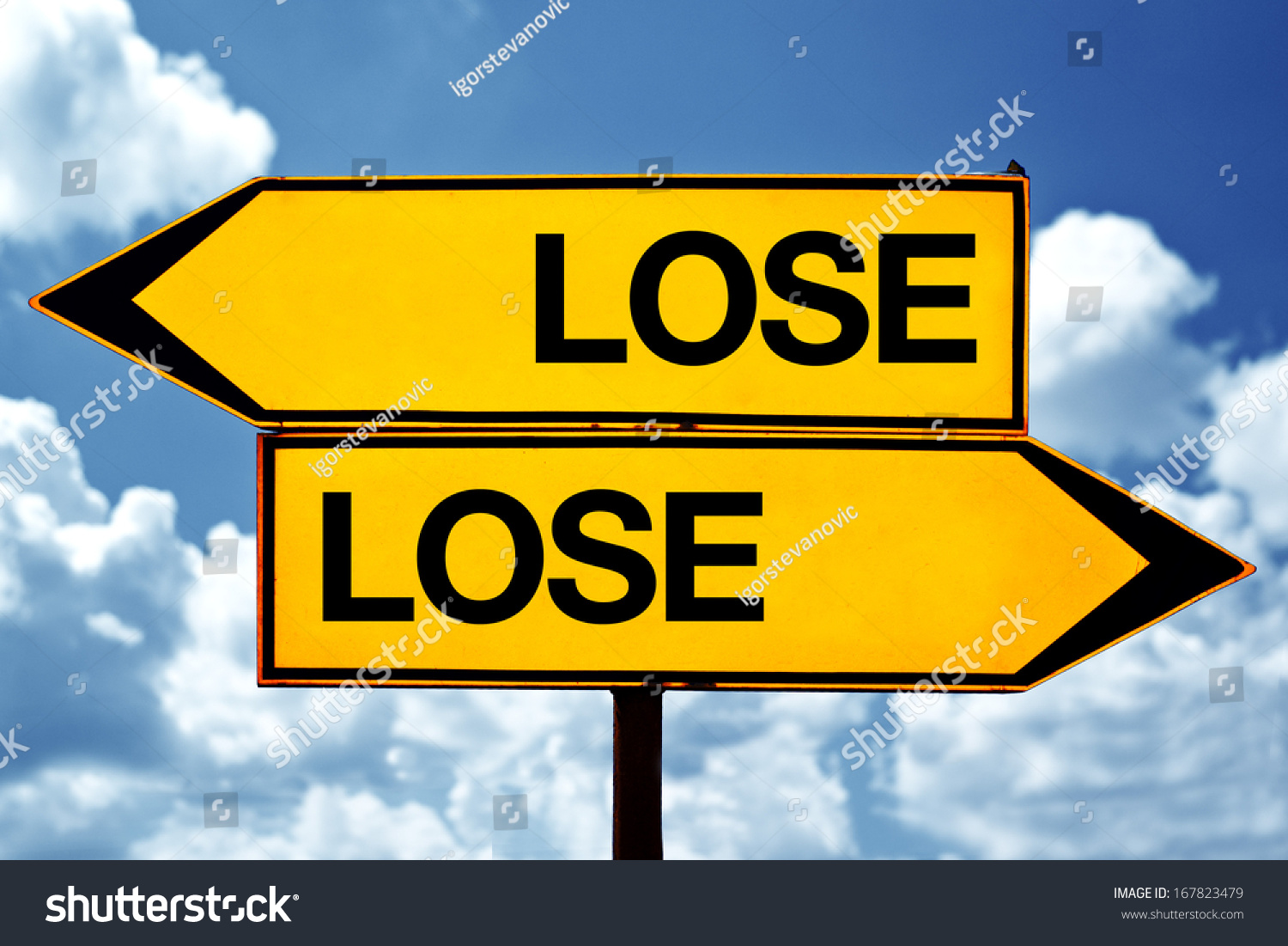 Lose Lose Situation Opposite Signs Two Stock Photo ...