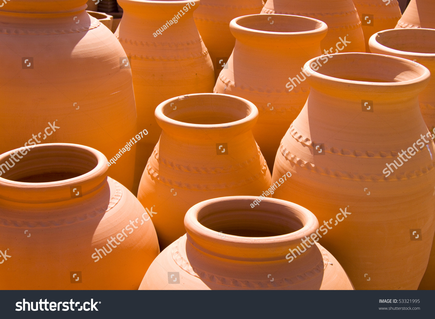 Lots Of Big Vases With Nice Lightning Stock Photo 53321995 : Shutterstock