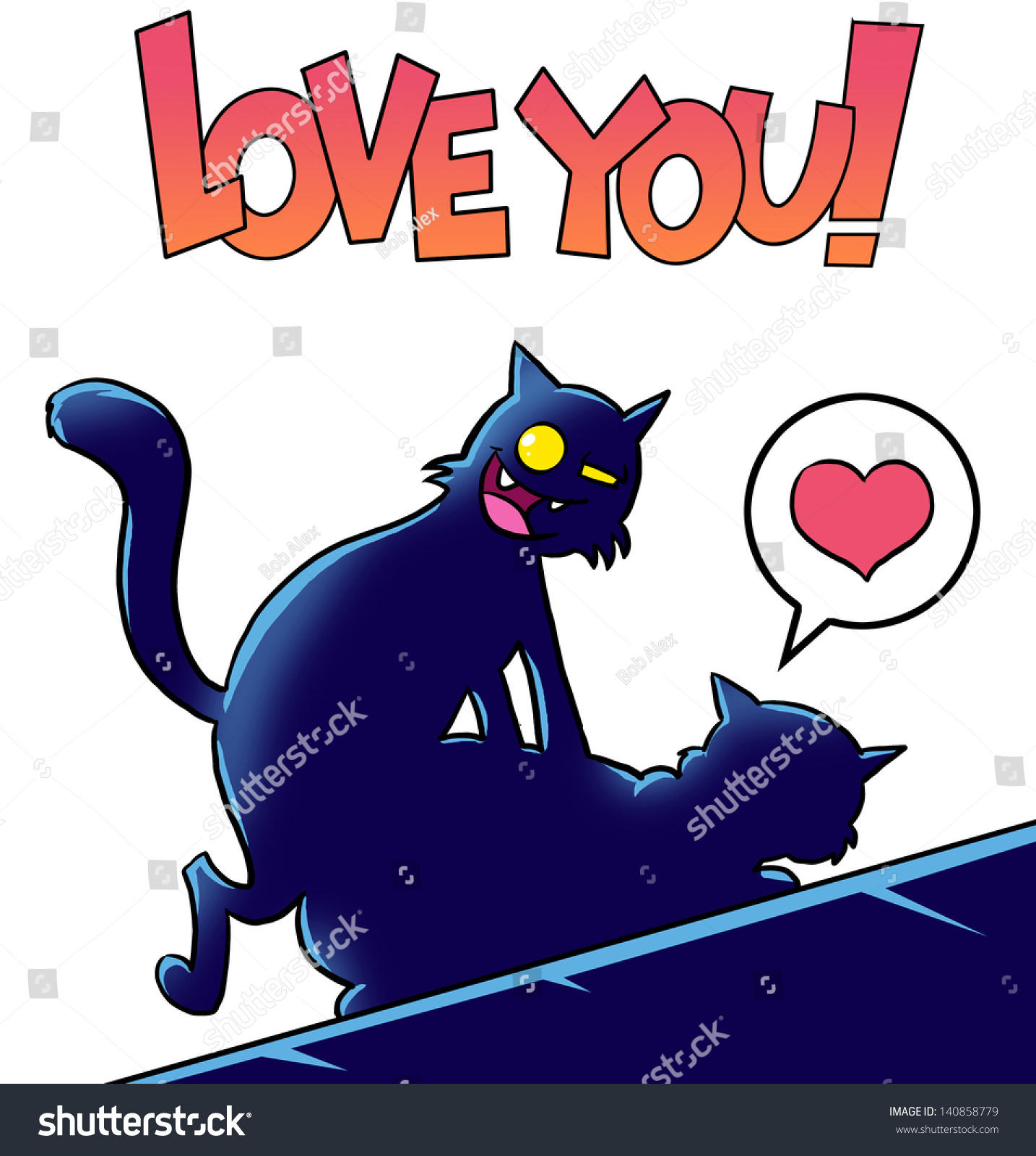 Love You Two Funny Cats Having Stock Illustration 140858779 Shutterstock