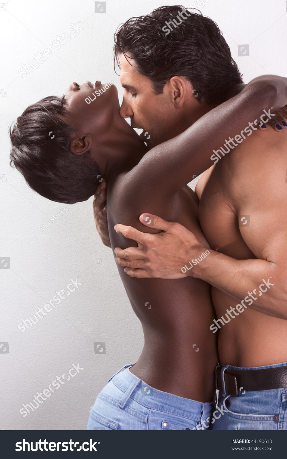 Loving Affectionate Nude Heterosexual Couple Sensual Foto Stock