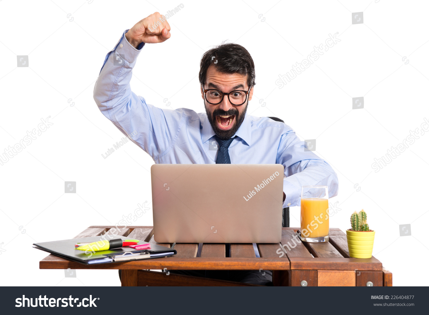 Lucky Businessman In His Office Stock Photo 226404877 Shutterstock
