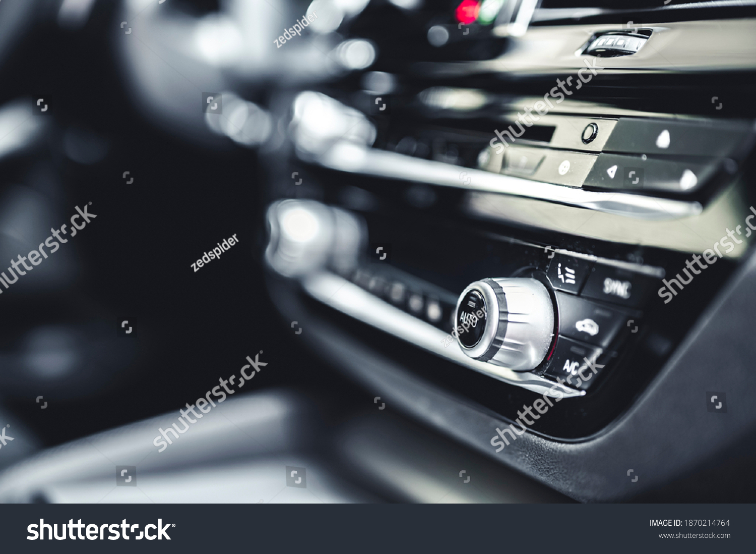 Luxury Modern Car Interior Automatic Gearbox Stock Photo