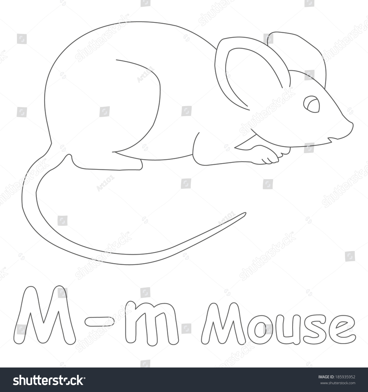 m for mouse coloring pages - photo #6