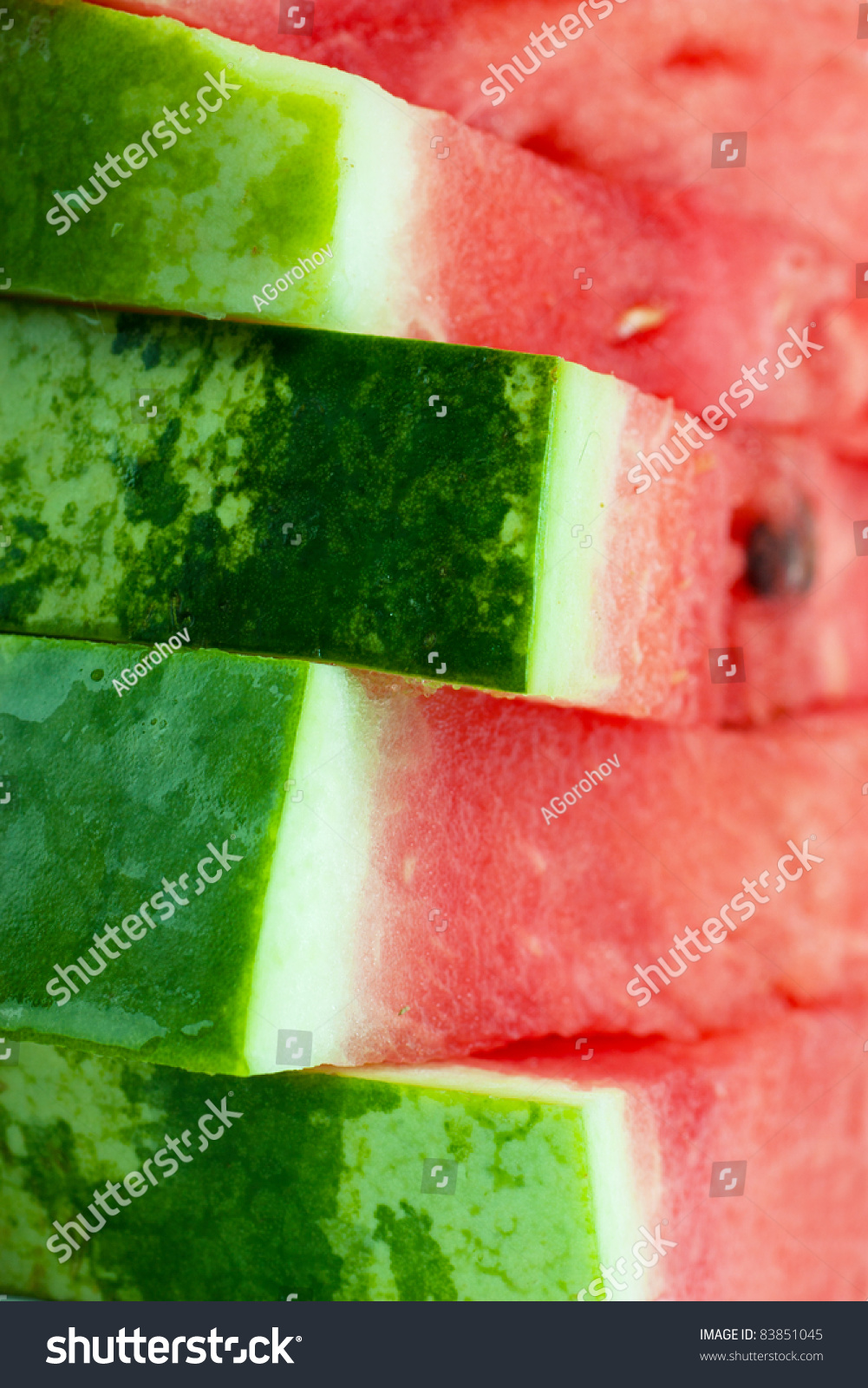 Macro View Of Fresh Watermelon Slices Stock Photo 83851045 Shutterstock