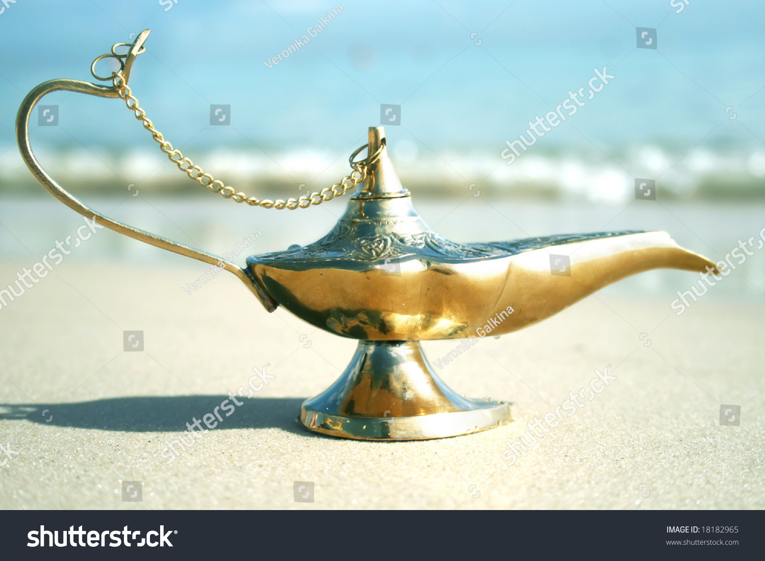 Magic Genies Lamp On Seashor Stock Photo 18182965 Shutterstock