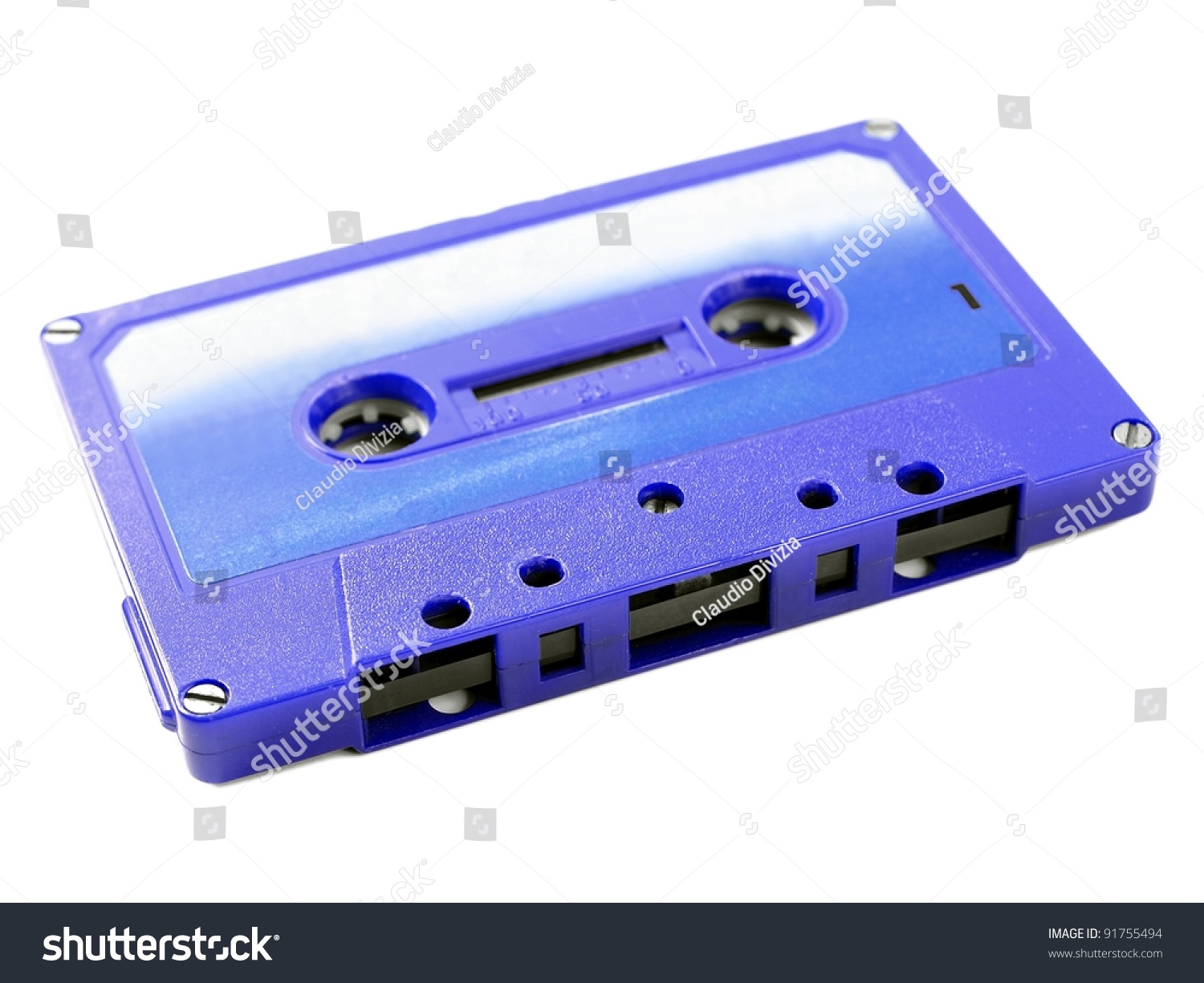 Magnetic Tape Cassette For Audio Music Recording Isolated Over White Background Stock Photo