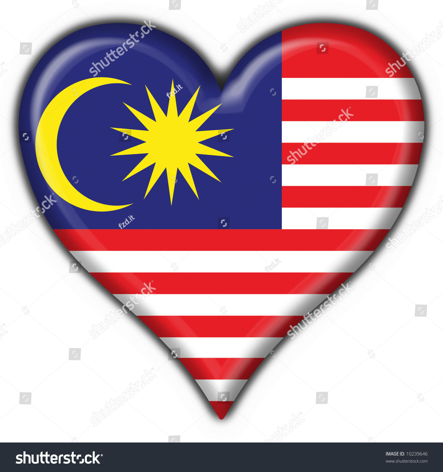 Malaysia Button Flag Heart Shape Stock Illustration 10239646  Shutterstock