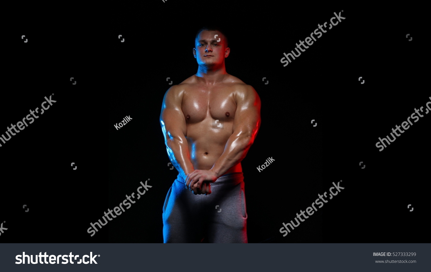 Male Bodybuilder Athlete Naked Torso Posing Stock Photo Edit Now