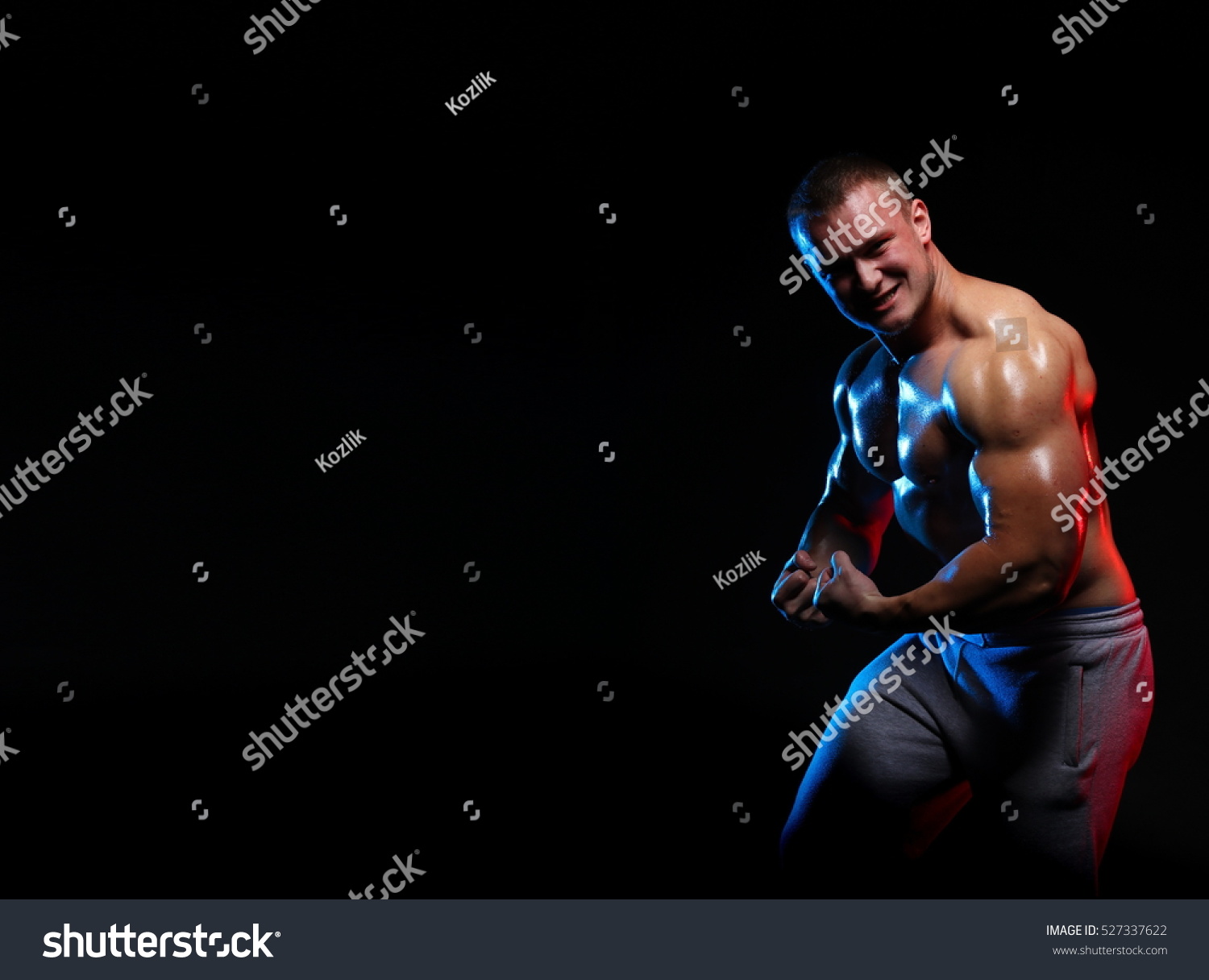 Male Bodybuilder Athlete Naked Torso Posing Stock Photo Edit Now