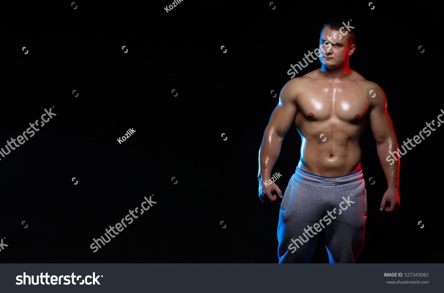 Male Bodybuilder Athlete Naked Torso Posing Stok Fotoğrafı Shutterstock