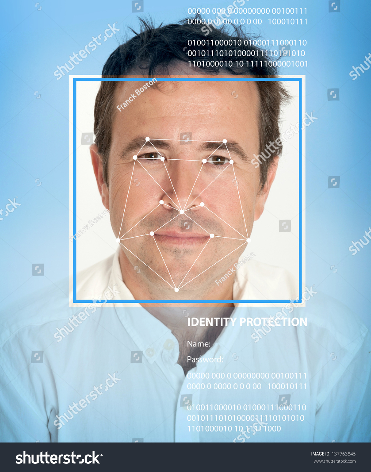 Man Face With Lines From A Facial Recognition Software Stock Photo 137763845 ...1259 x 1600