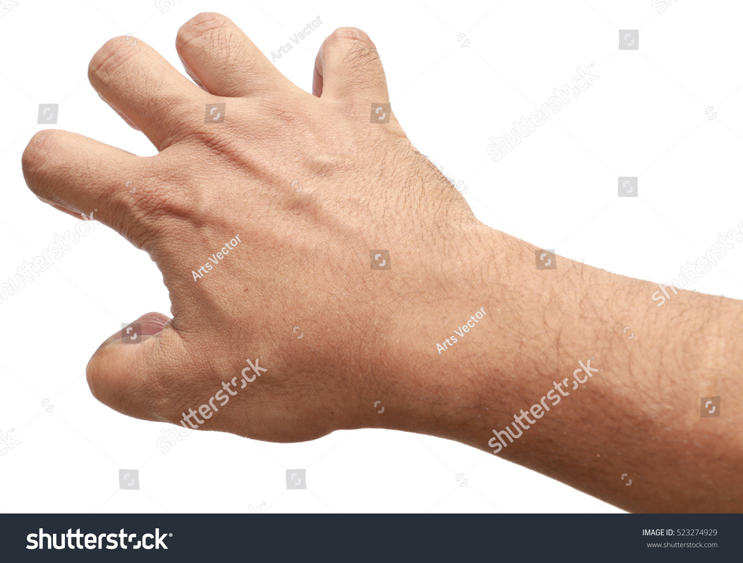 Man Hand Gesture Isolated On White Foto De Stock Shutterstock