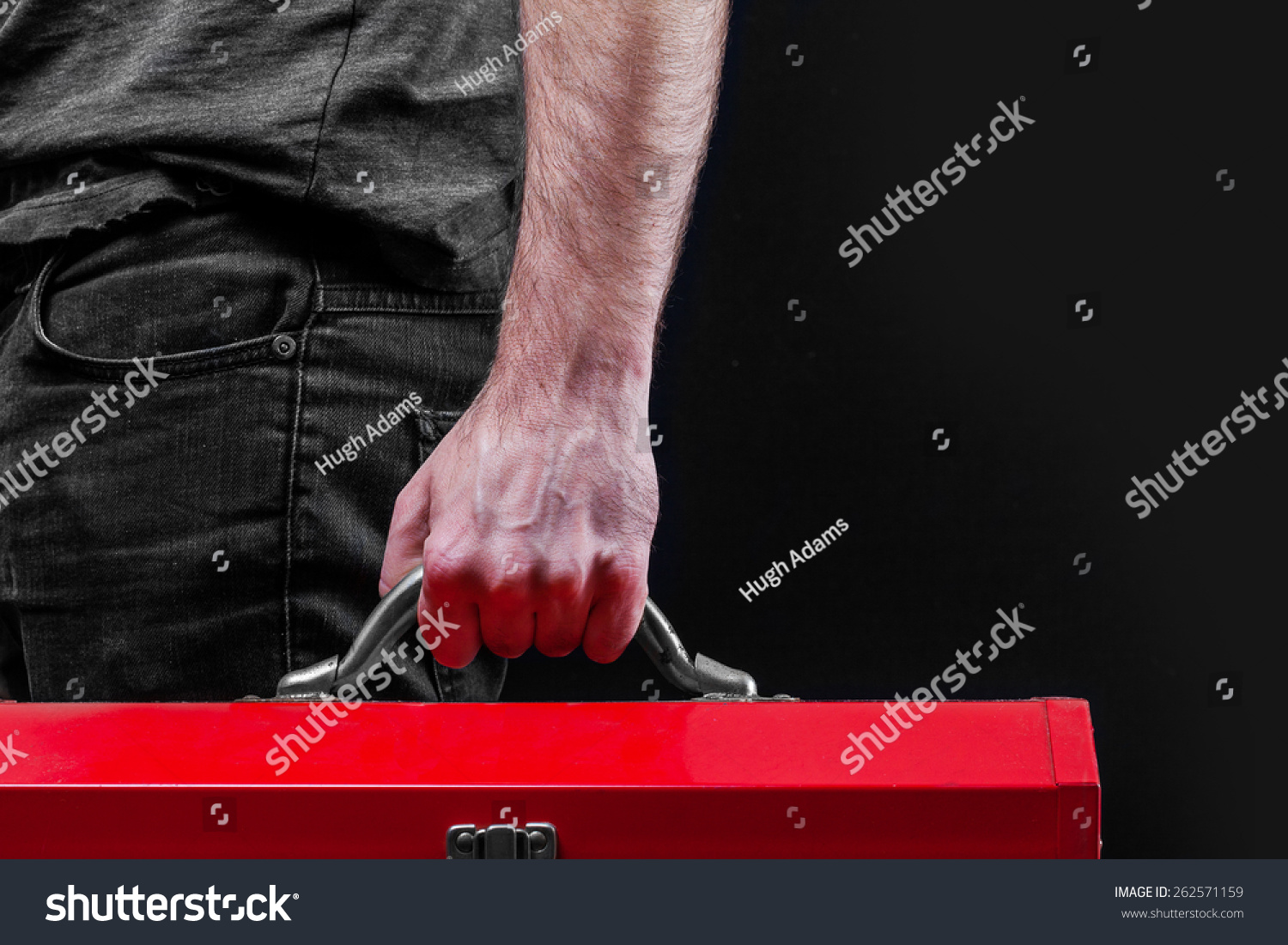 Man Holding Red Tool Box Stock Photo 262571159 - Shutterstock