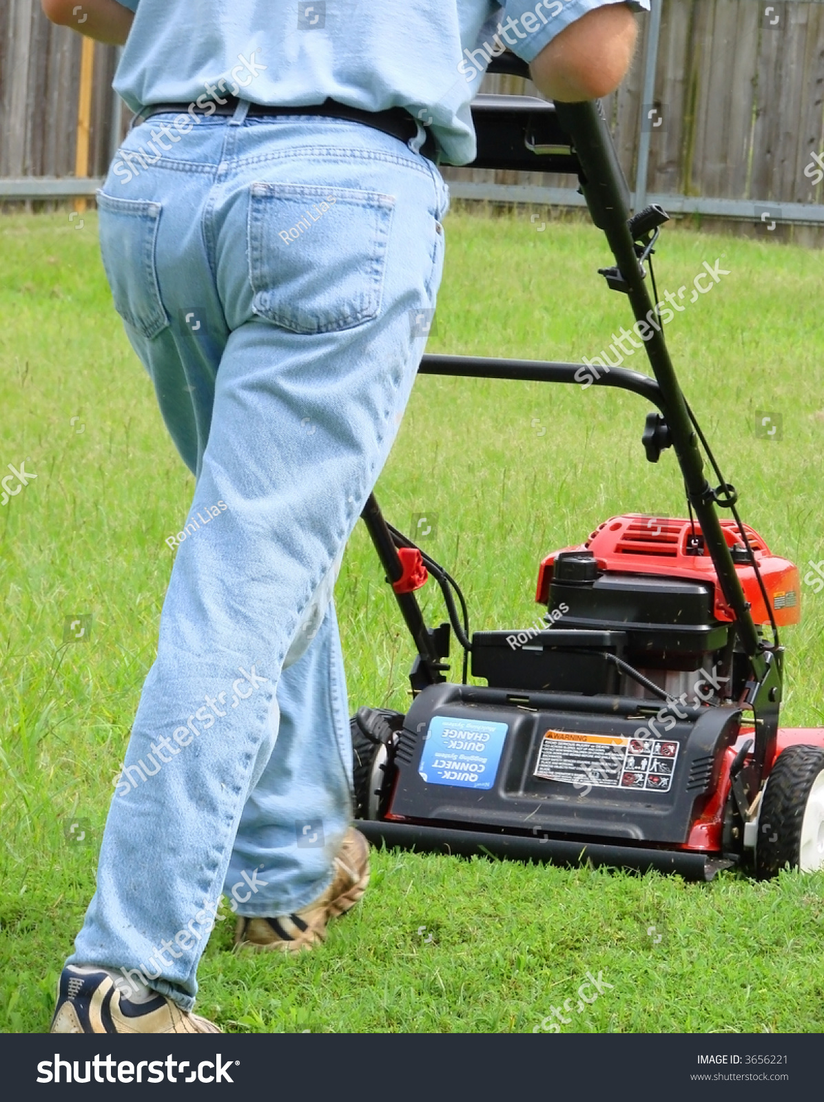 mowing with a push mower