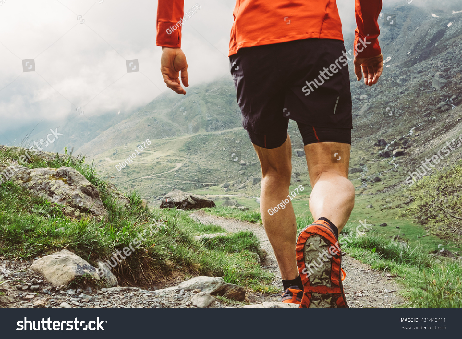 Man Trail Running Mountain Stock Photo Edit Now 431443411