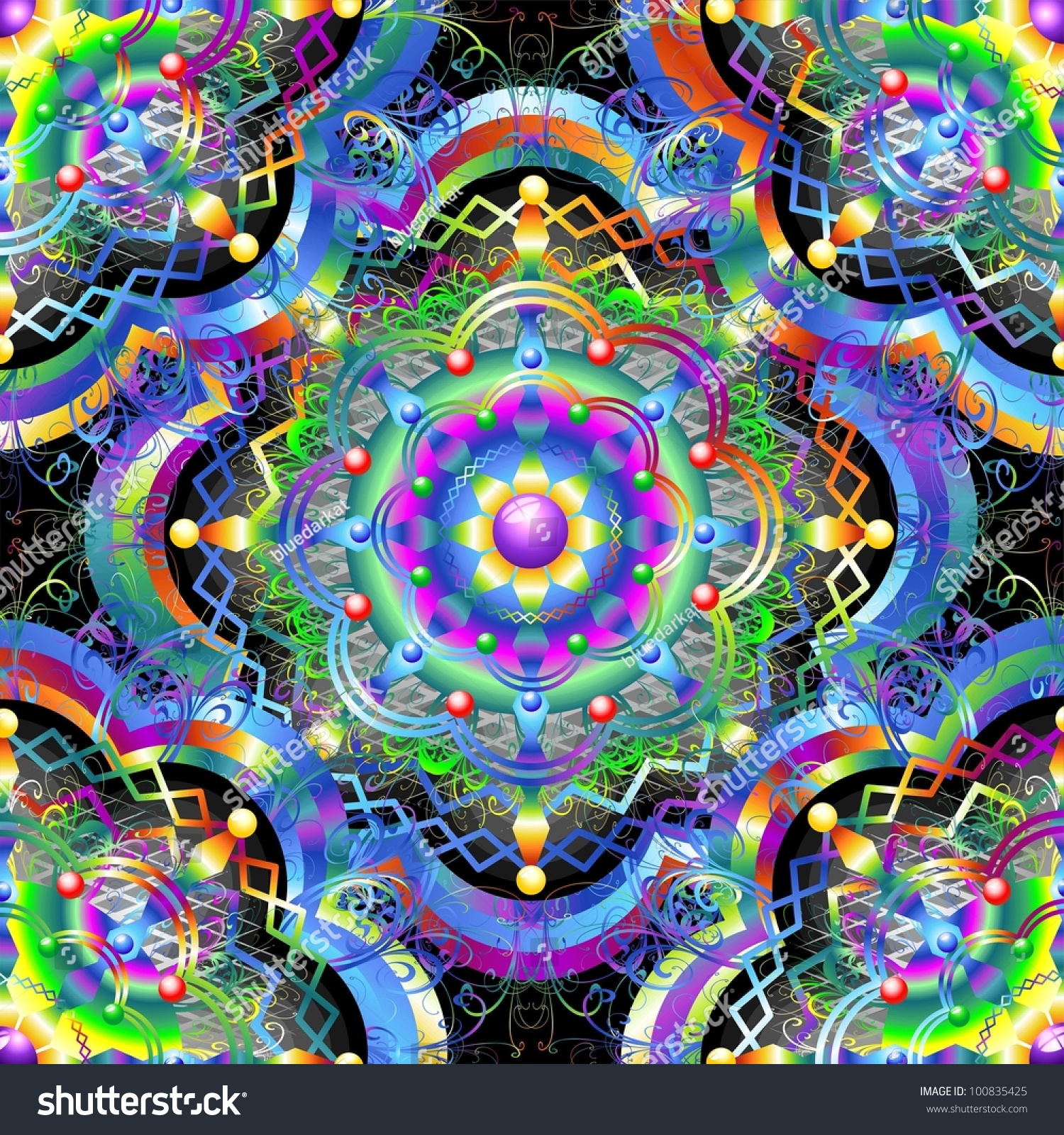 Mandala Universe Rainbow Colors Stock Illustration 100835425 - Shutterstock