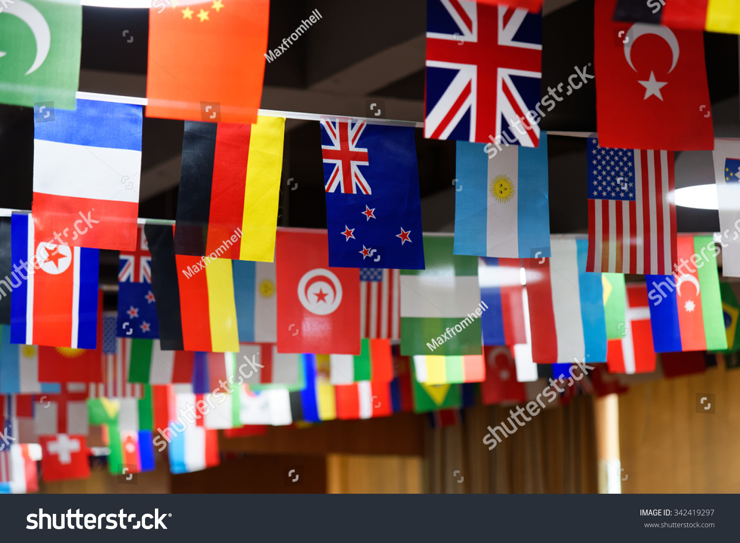 Many Countries Flags Hanging Ceiling On Stock Photo Edit Now