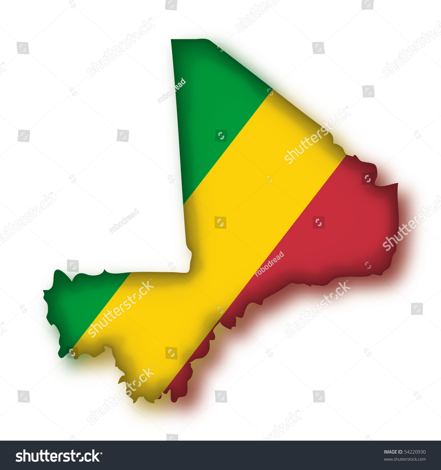 Map Flag Mali Stock Photo 54220930 : Shutterstock