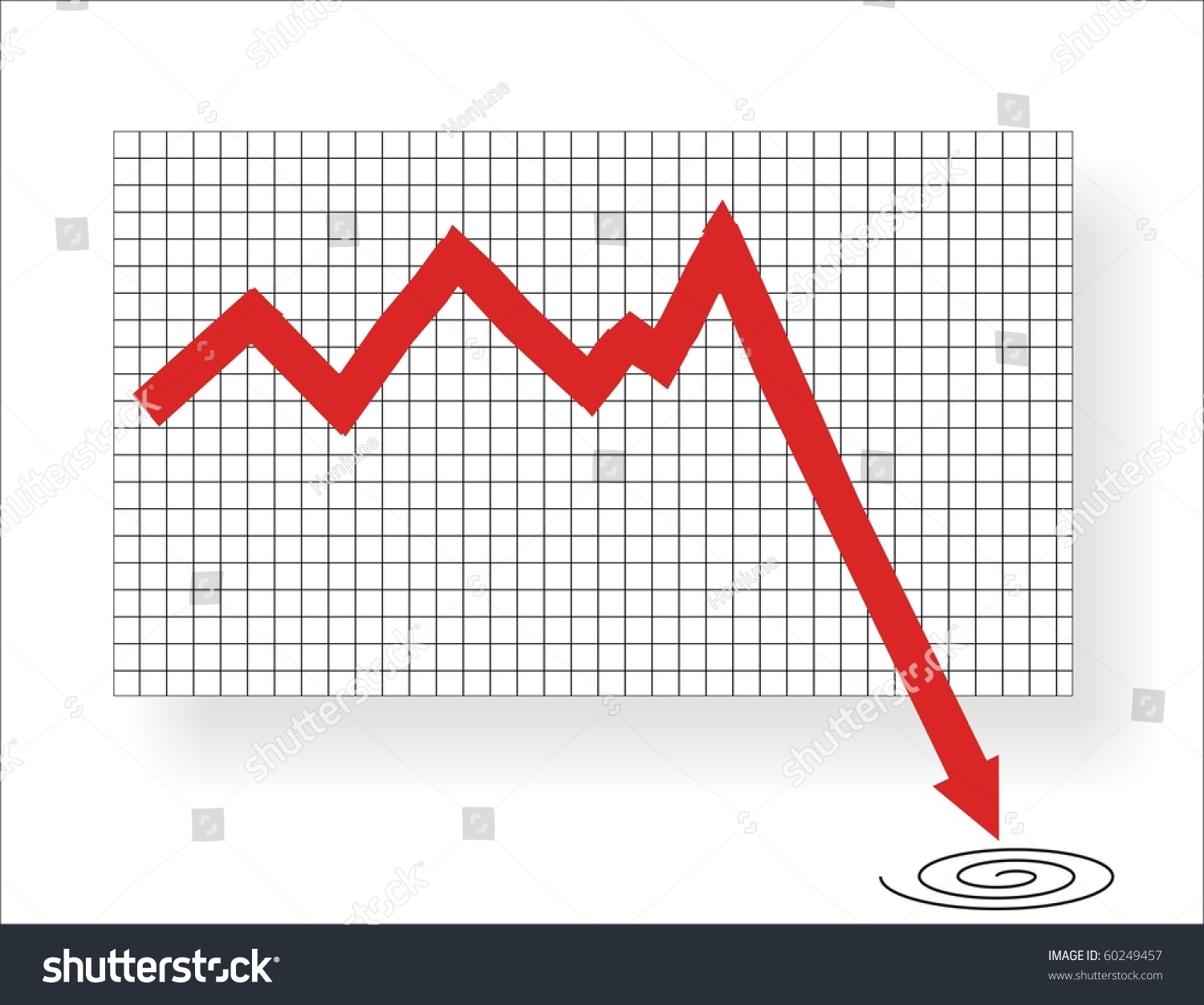Market Going Down On Chart Illustration And Concept 60249457