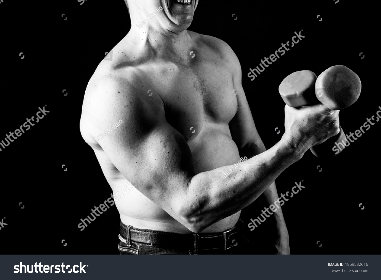 Matured Man Naked Muscular Torso Making Stock Photo Edit Now