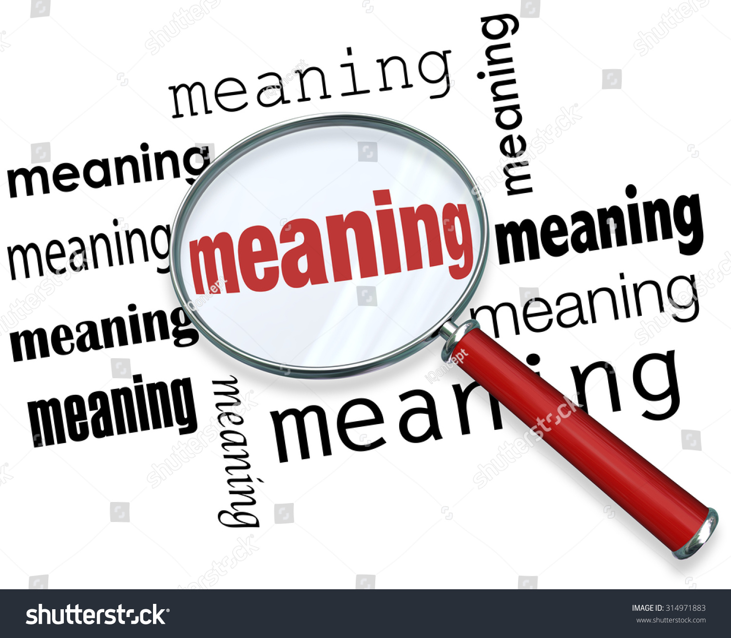 Meaning Word Under A Magnifying Glass To Illustrate Looking For 