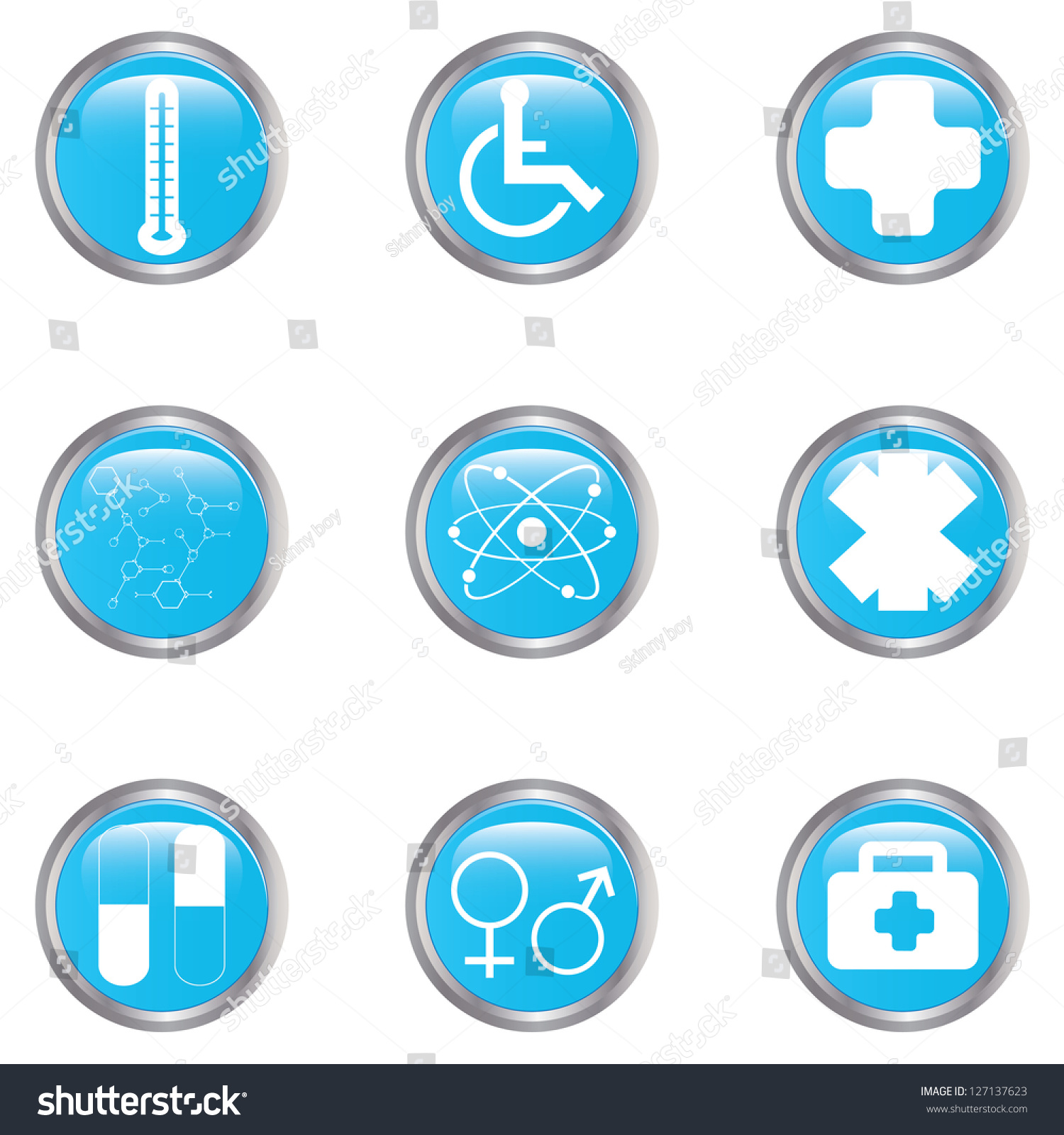 Medical Button Set . Stock Photo 127137623 : Shutterstock