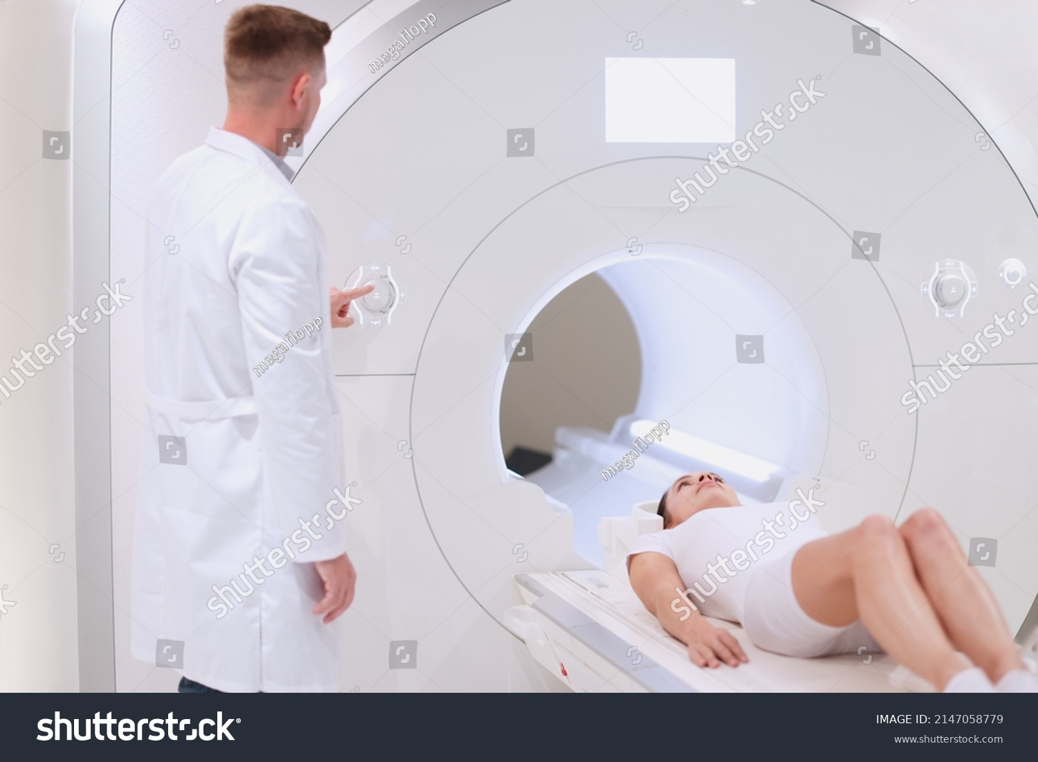 Medical Computed Tomography Mri Scanner Male Stock Photo 2147058779