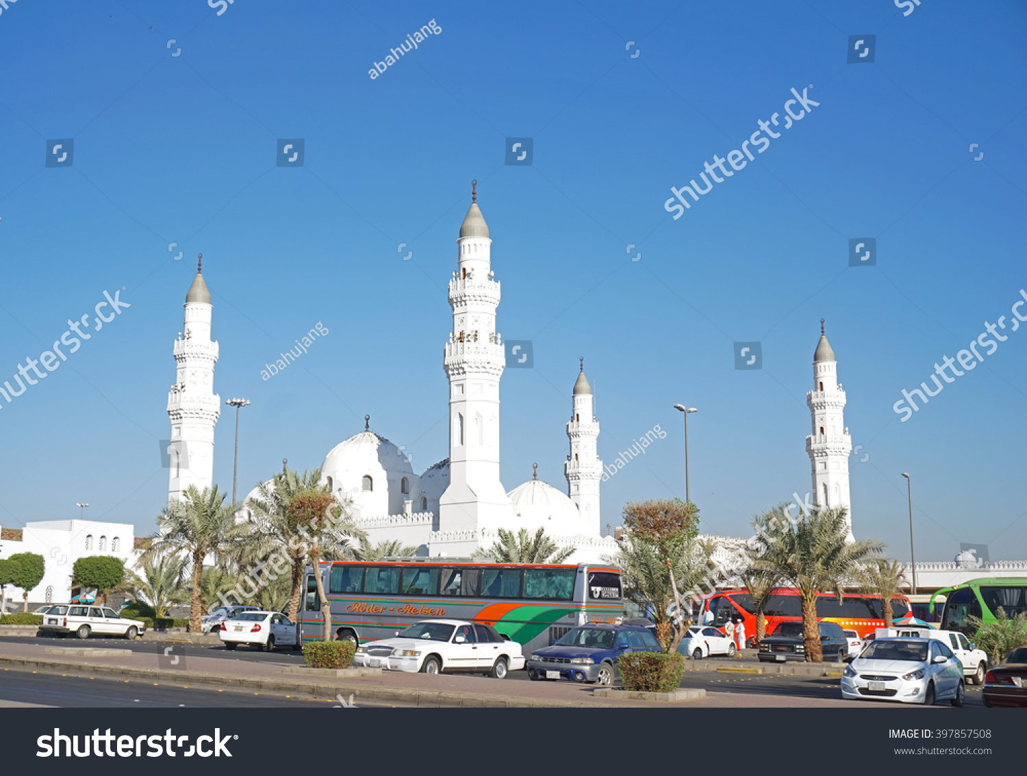 MEDINA SAUDI ARABIA OCT 29 A view of Masjid Quba Oct 29 2014 in Medina Saudi Arabia This is the first mosque built by Prophet Muhammad peace be upon him in Islam MEDINA SAUDI ARABIA OCT 29 A view of Masjid Quba Oct 29 2014 in Medina Saudi Arabia This is the first mosque built by Prophet Muhammad peace be upon him in Islam