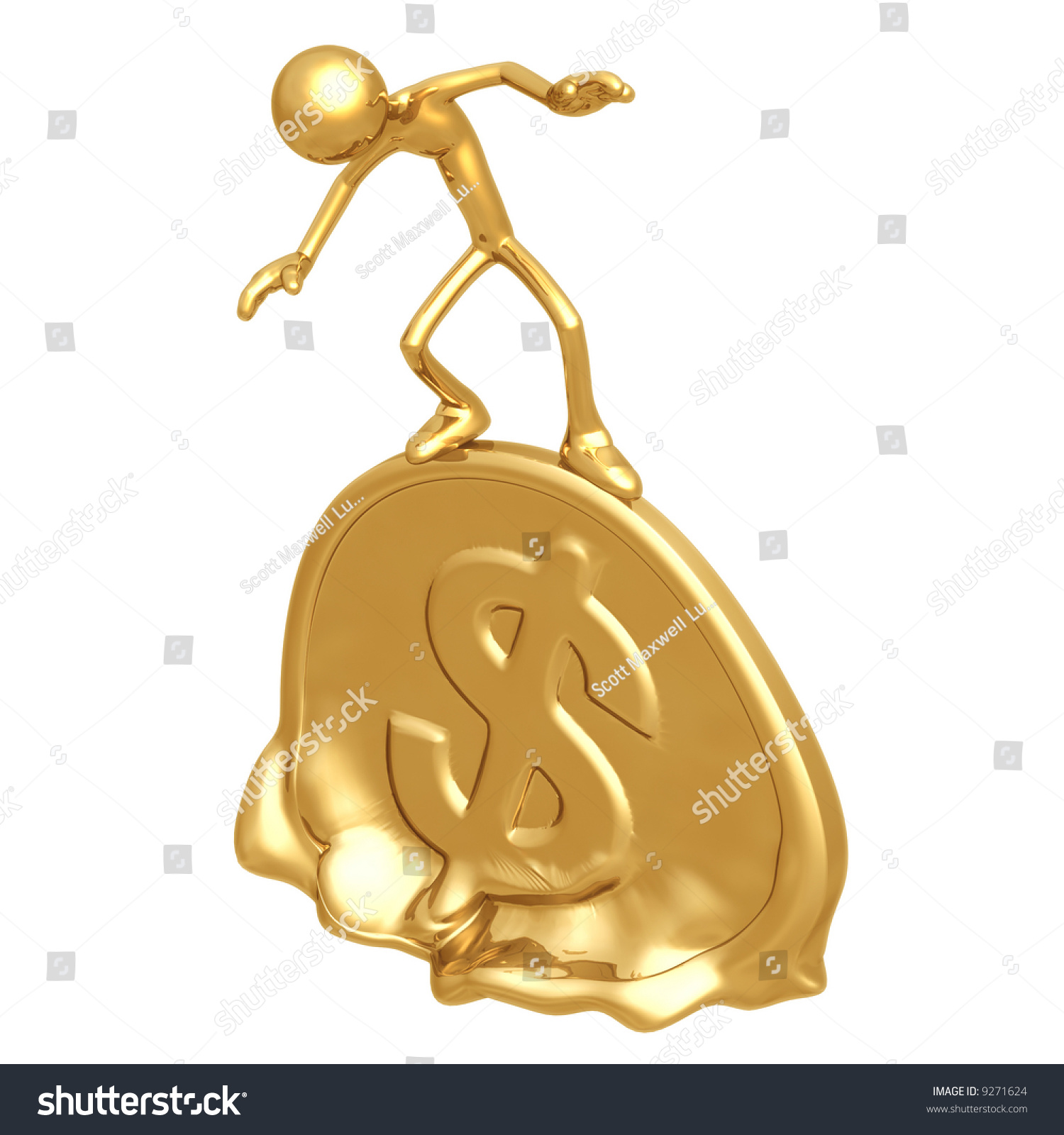 Melting Gold Dollar Coin Stock Photo 9271624 Shutterstock