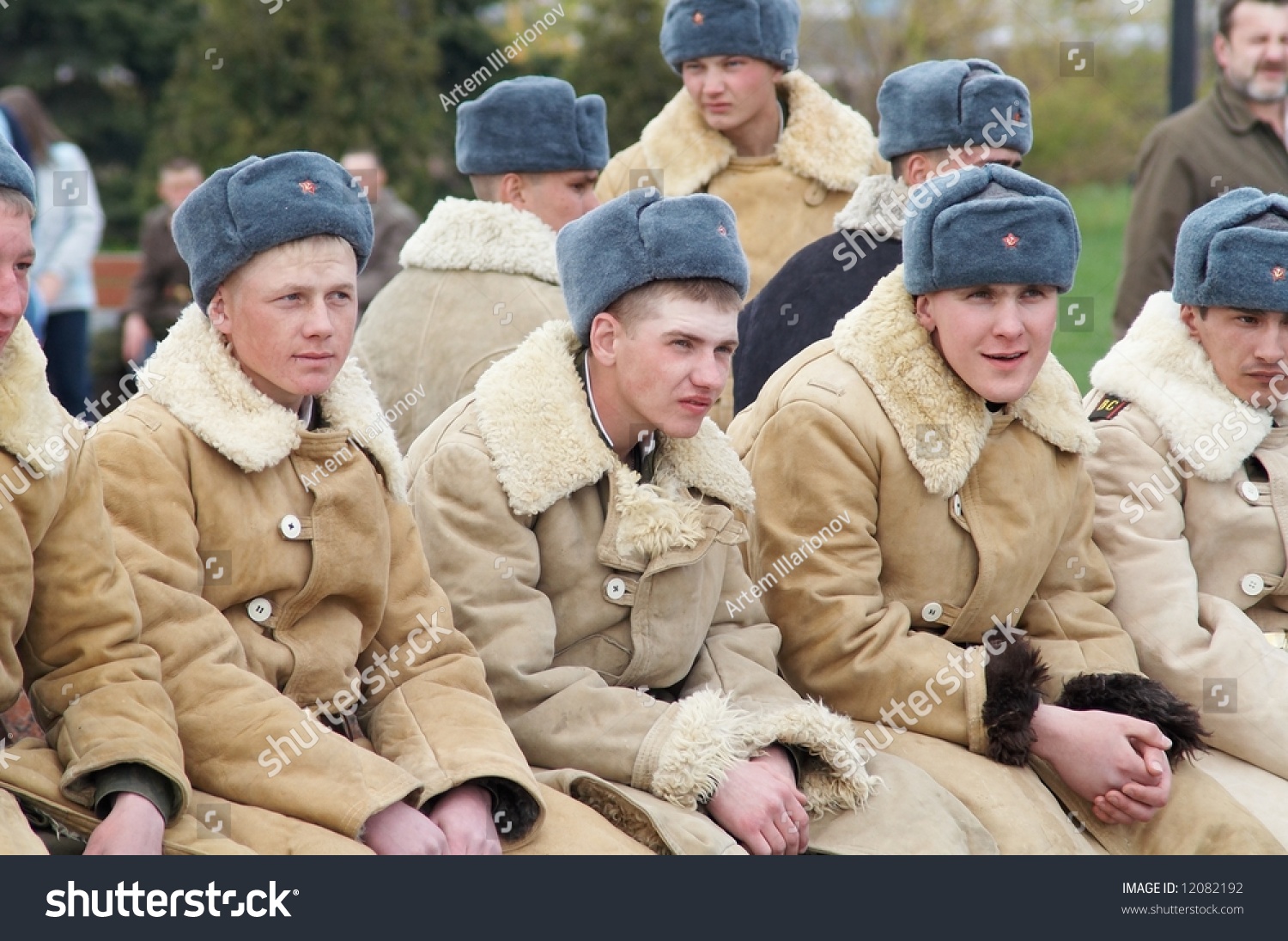 Men In Winter Uniform Of Soviet Troops Of Ww2 Stock Photo 12082192