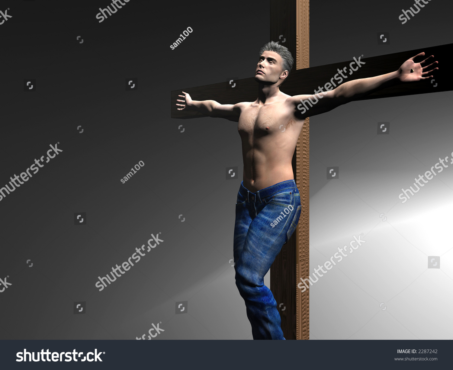 Men Nailed To A Cross Easter The Crucifixion Of Jesus Faith Belief Concept Clipping Path In 5198