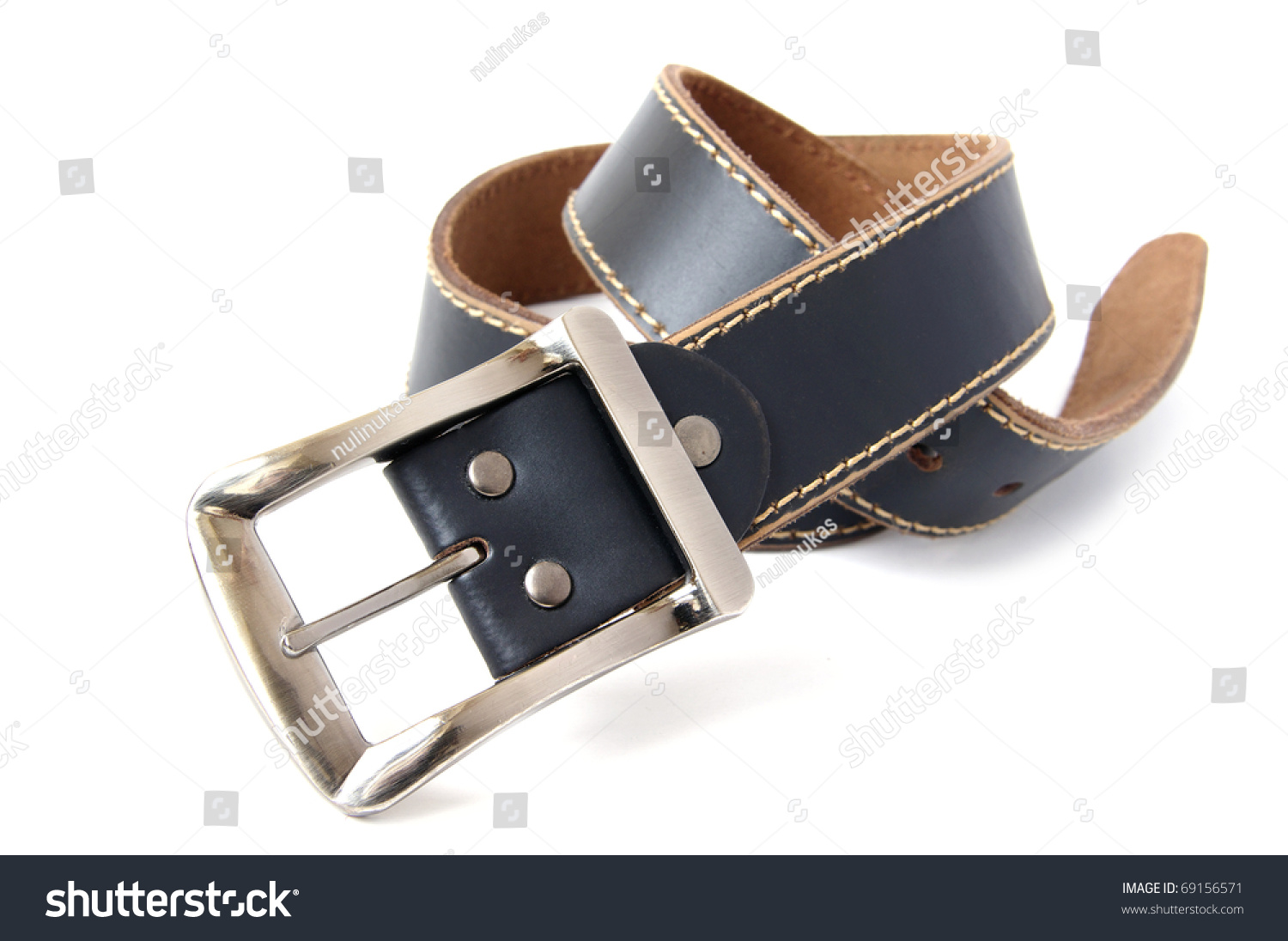 Mens Leather Belt On White Background Stock Photo 69156571 Shutterstock