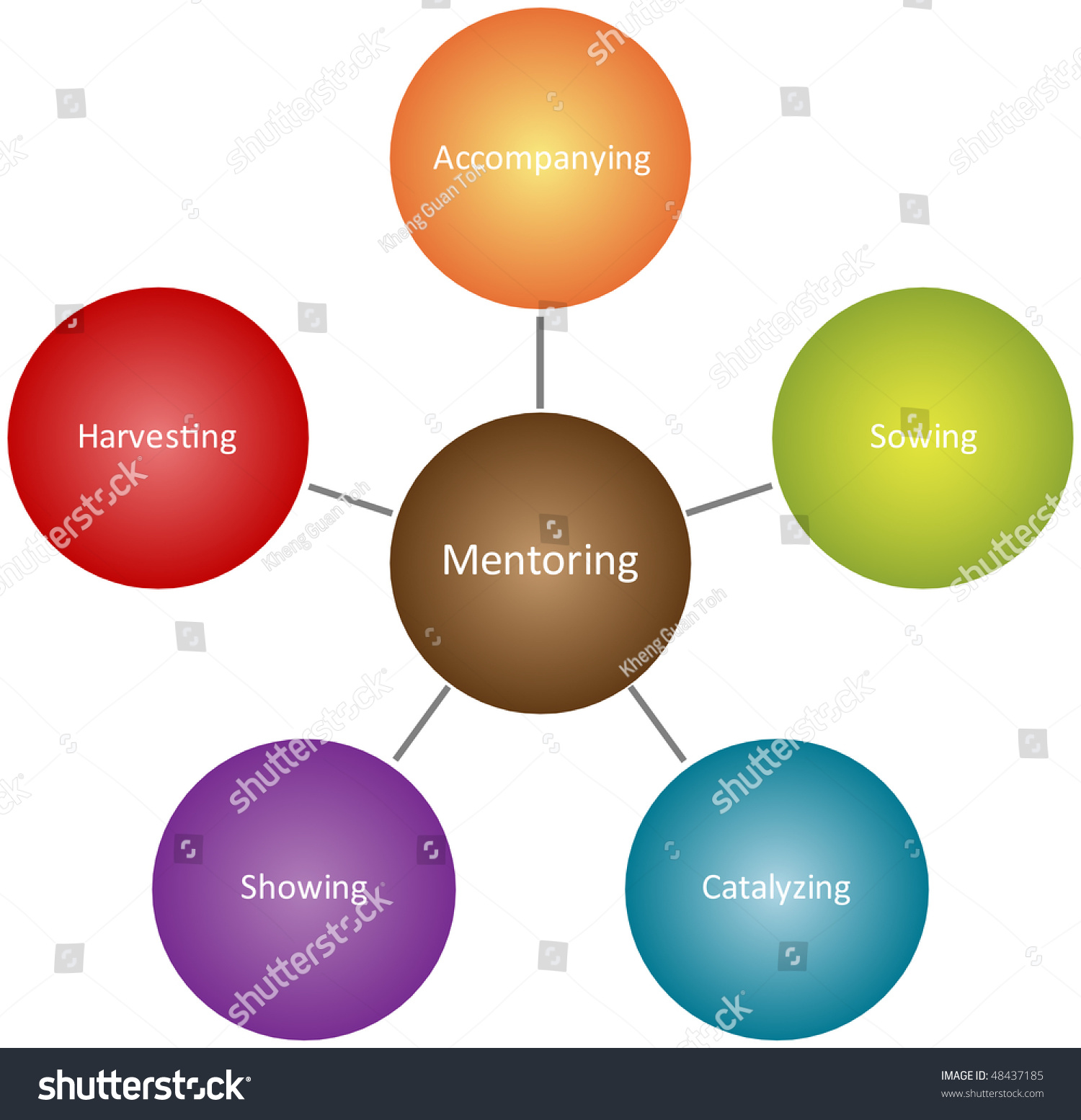 Mentoring Qualities Management Business Strategy Concept Diagram Illustration 48437185 