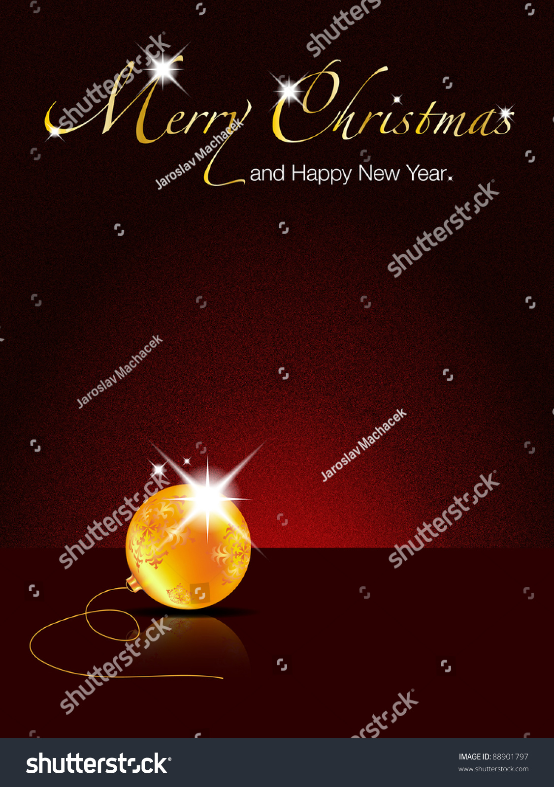 Merry Christmas And Happy New Year Illustration With Place For Your Text - 88901797 : Shutterstock