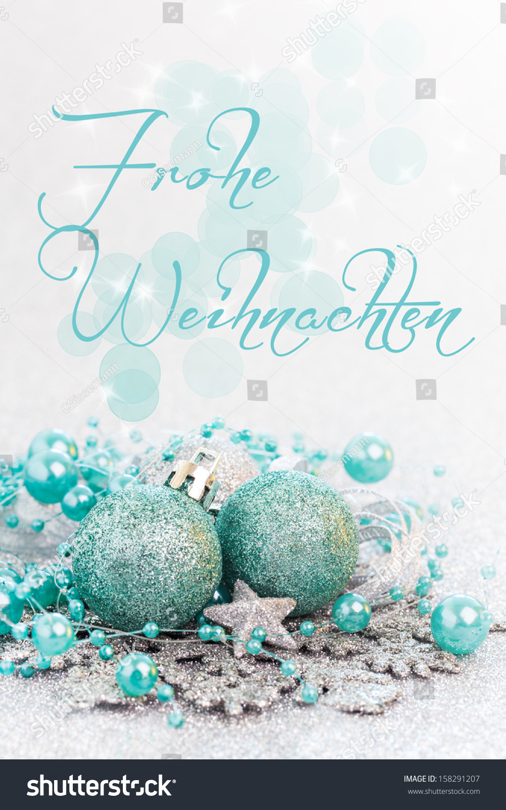 Merry Christmas Card German With Text Frohe Weihnachten Stock Photo