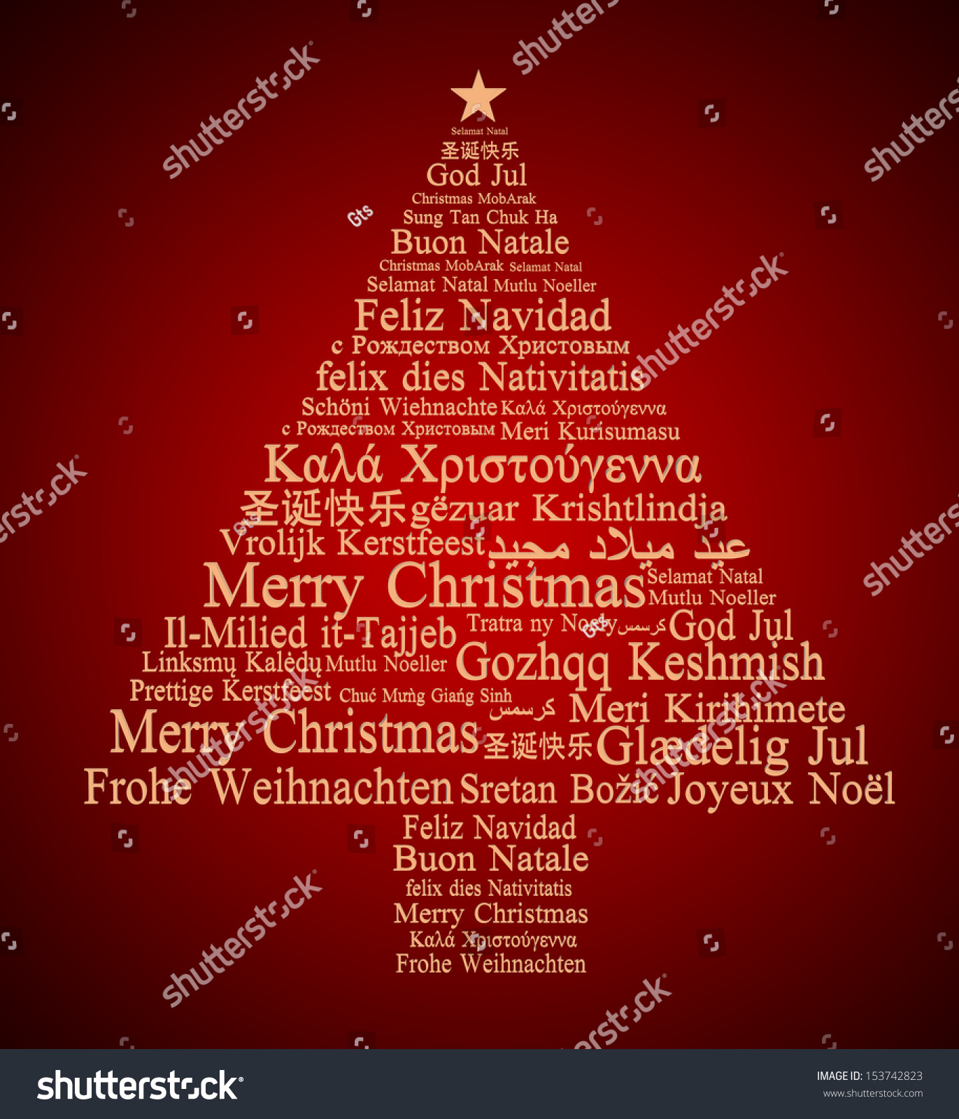 Merry Christmas Different Languages Forming Christmas Stock Illustration 153742823 - Shutterstock