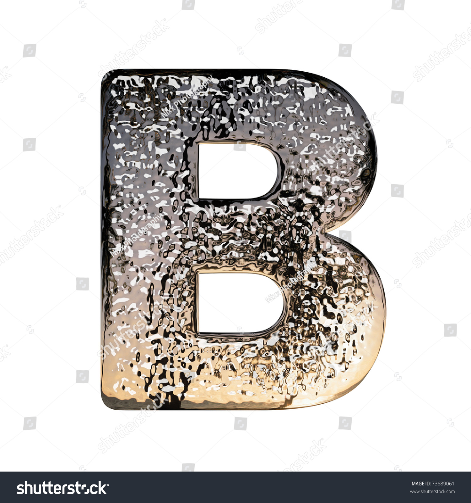 Metal Alphabet Symbol On White Background, "B" Stock Photo 73689061 ...