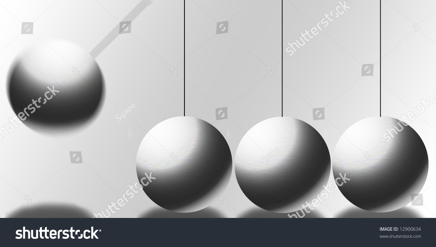 Metal Balls Pendulum Illustration Stock Illustration