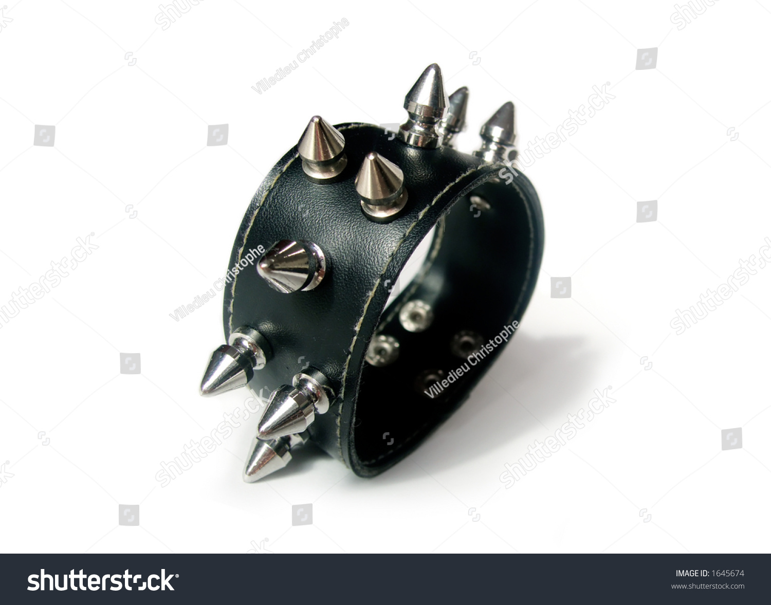Metal Goth Punk Bracelet On White Background Stock Photo 1645674